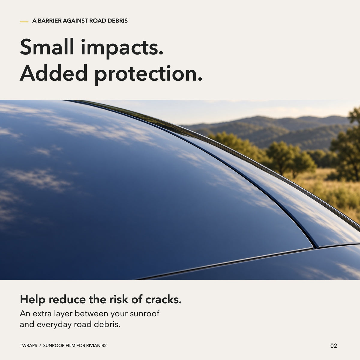 Sunroof Protection Film | Rivian R2, UV & IR Rejection