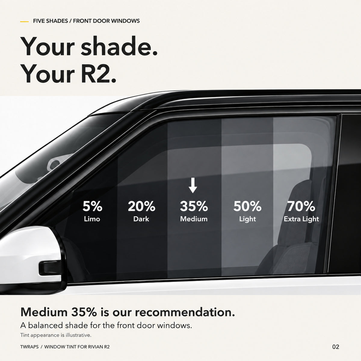 Window Tint Nano Ceramic IR | Rivian R2, Precut