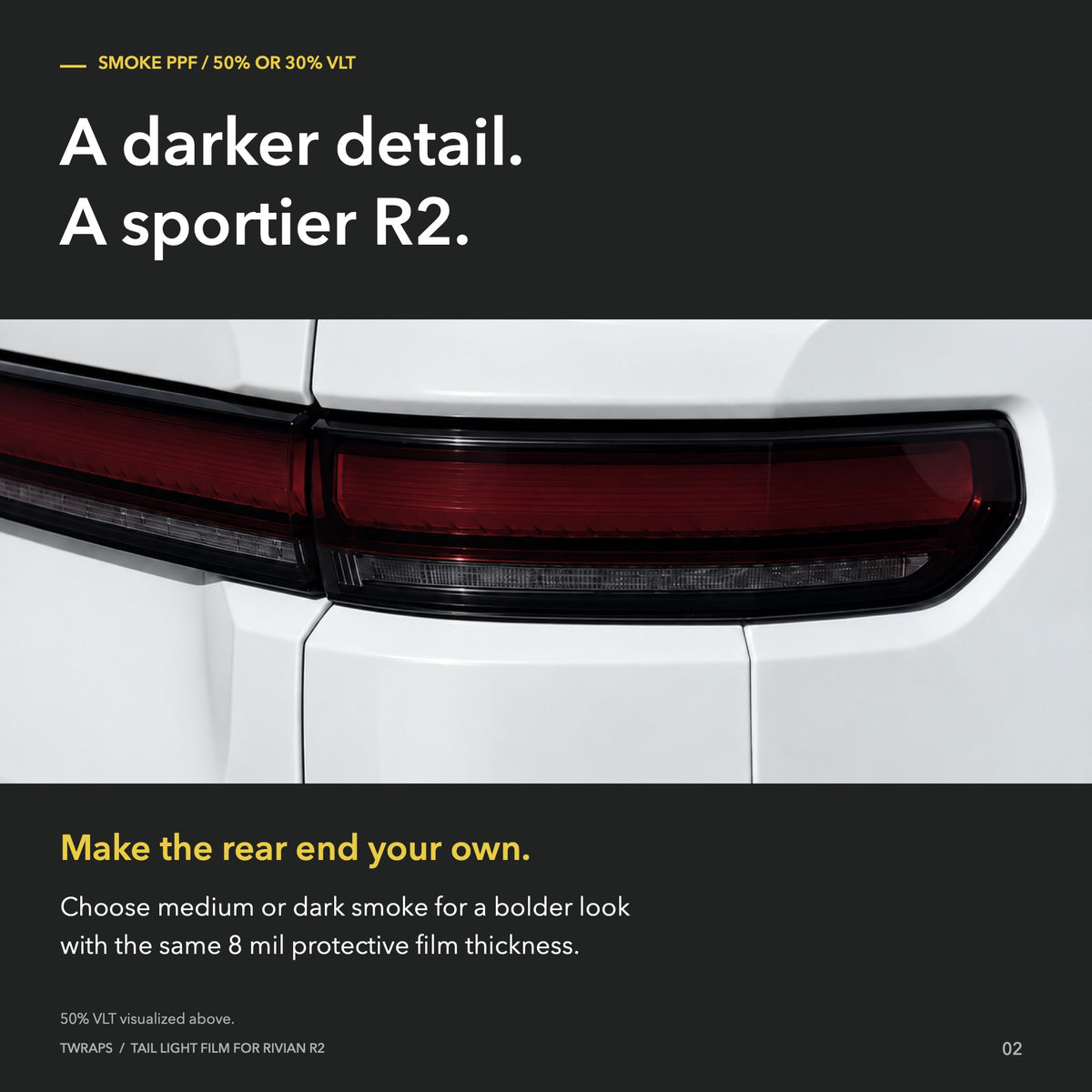 Tail Lights Tint & Clear PPF | Rivian R2, Precut Rear Light Protection