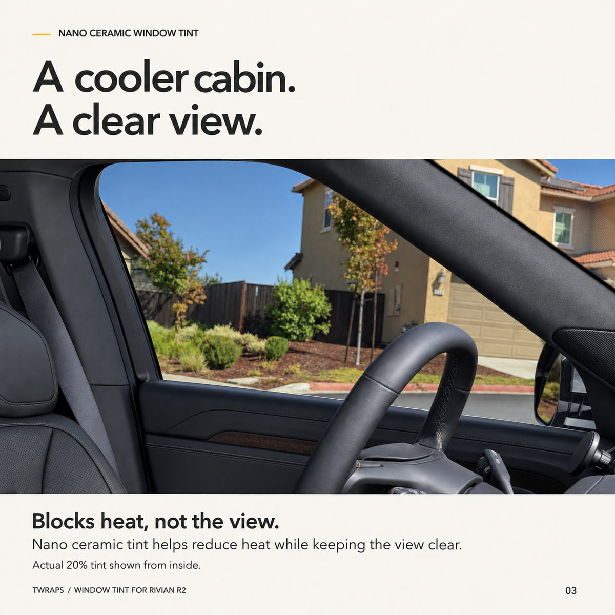 Window Tint Nano Ceramic IR | Rivian R2, Precut