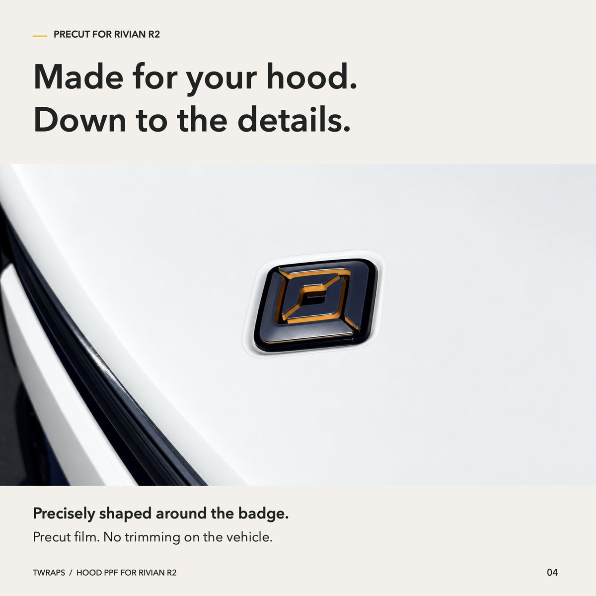 Hood PPF | Rivian R2, Mini & Full Paint Protection