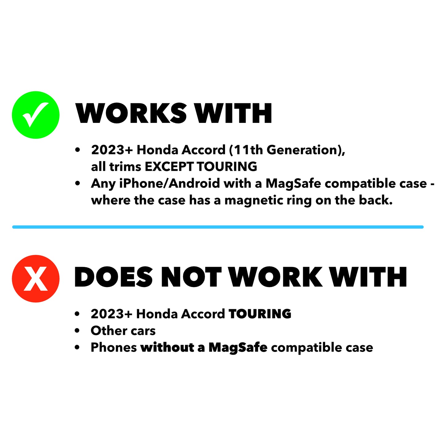 2023+ Honda Accord - MagSafe Compatible Dual Wireless Charger