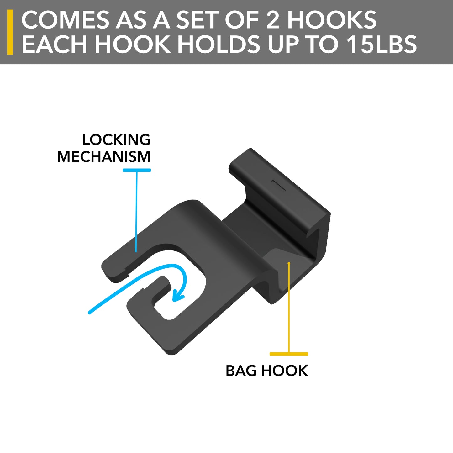 Front Trunk Hooks for Rivian R1T & R1S - Grocery Bag Hanger / Holder
