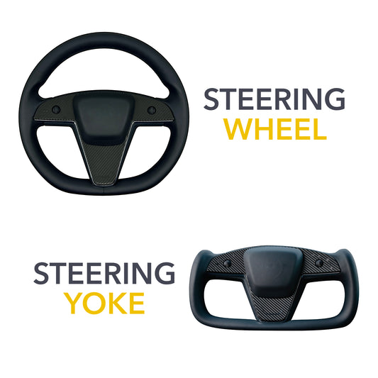 Steering Wheel / Yoke Vinyl Covers for 2021-2024 Tesla Model S / Model X (Plaid & Long Range, Refresh)