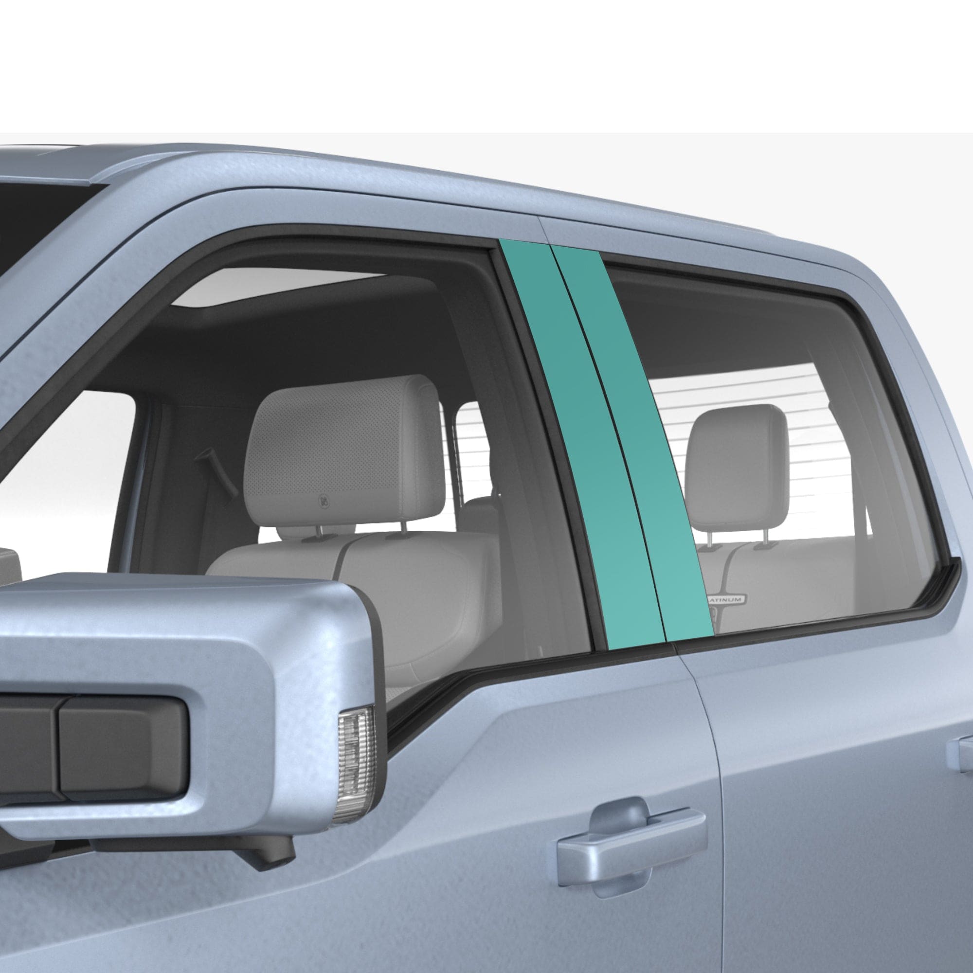 light blue truck cab paint protection film rock guard clear