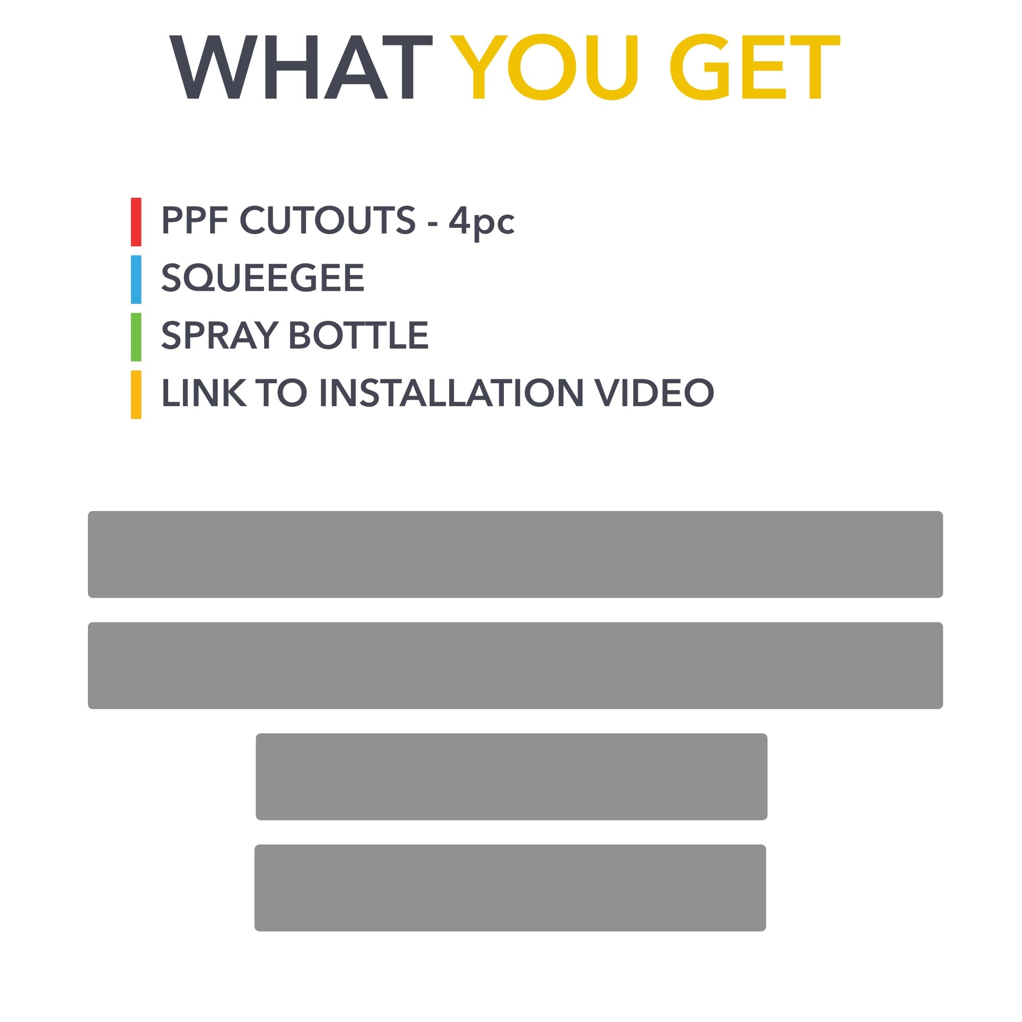 product contents list paint protection film door entry special skills