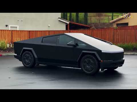 载入视频: Matte Black Cybertruck Wrap - Premium Color Infused PPF
