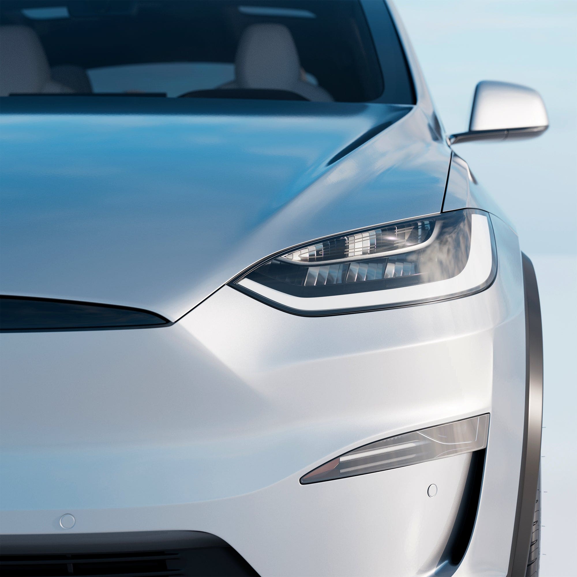 tesla model headlights smoke tint ppf clear tinted