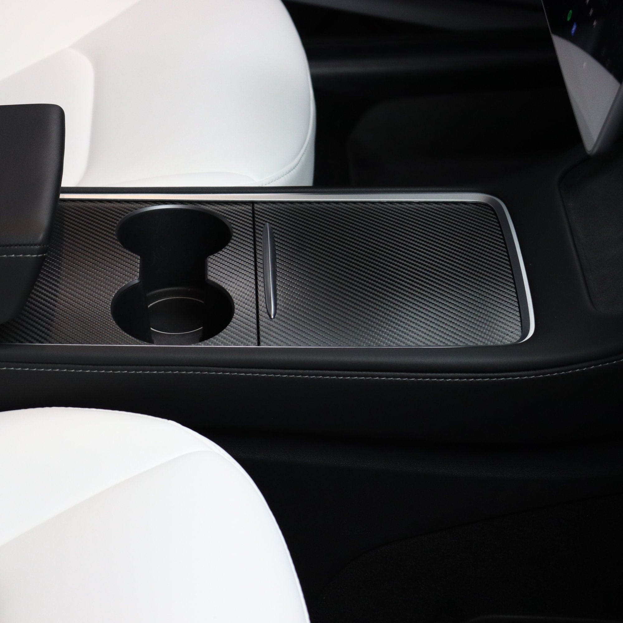 carbon fiber center console tesla model avery dennison ev accessories