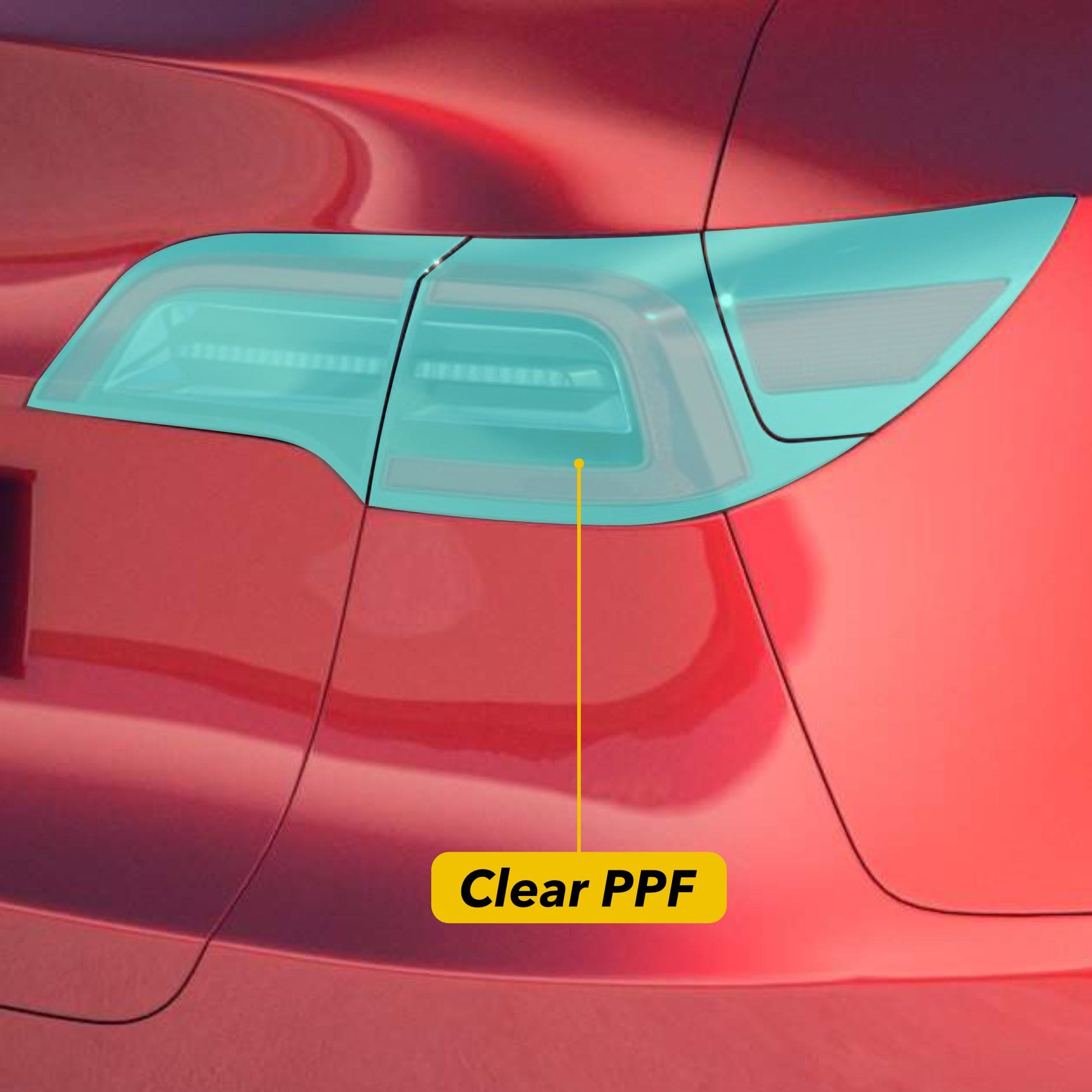 red car taillight clear protective tesla model tail lights ev accessories wrap