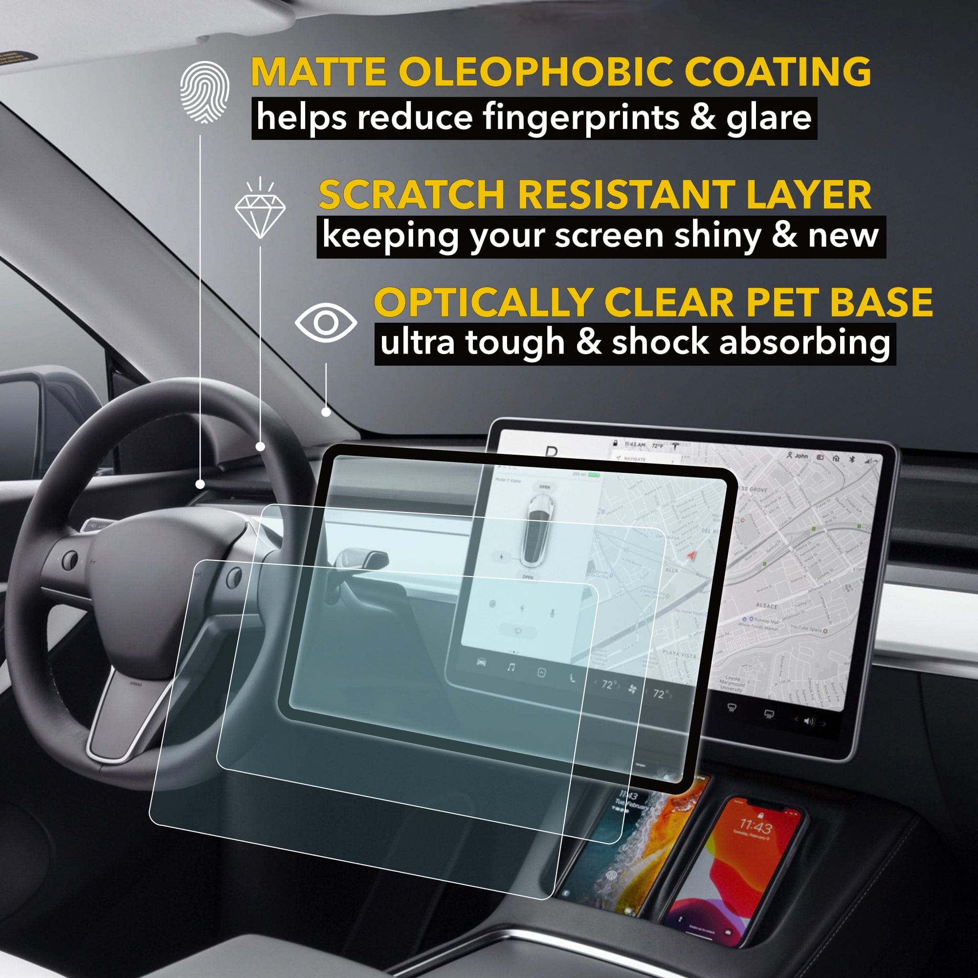 tesla screen protector model tesla’s tempered glass premium shock proof