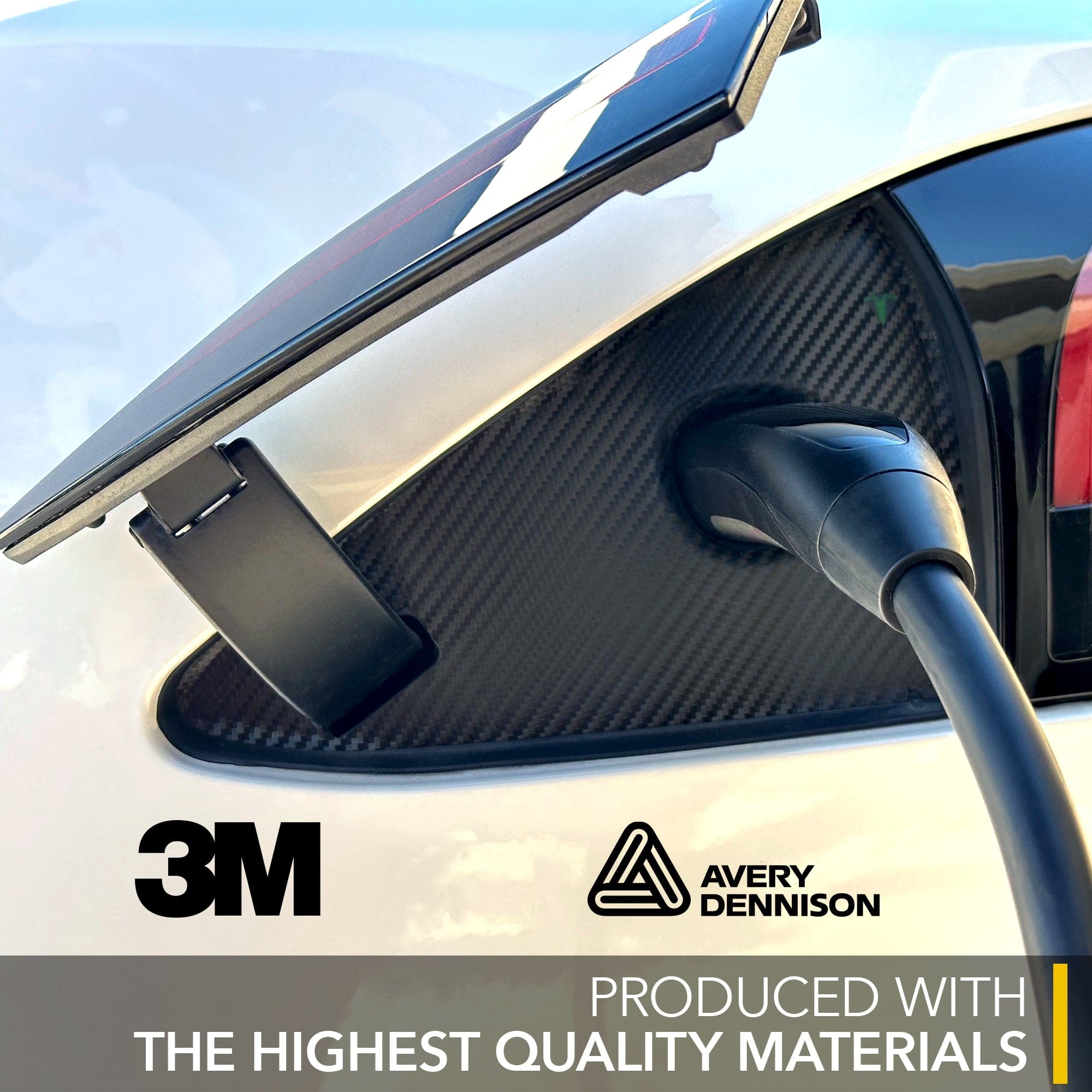 vinyl wrap carbon fiber charge port tesla model pattern