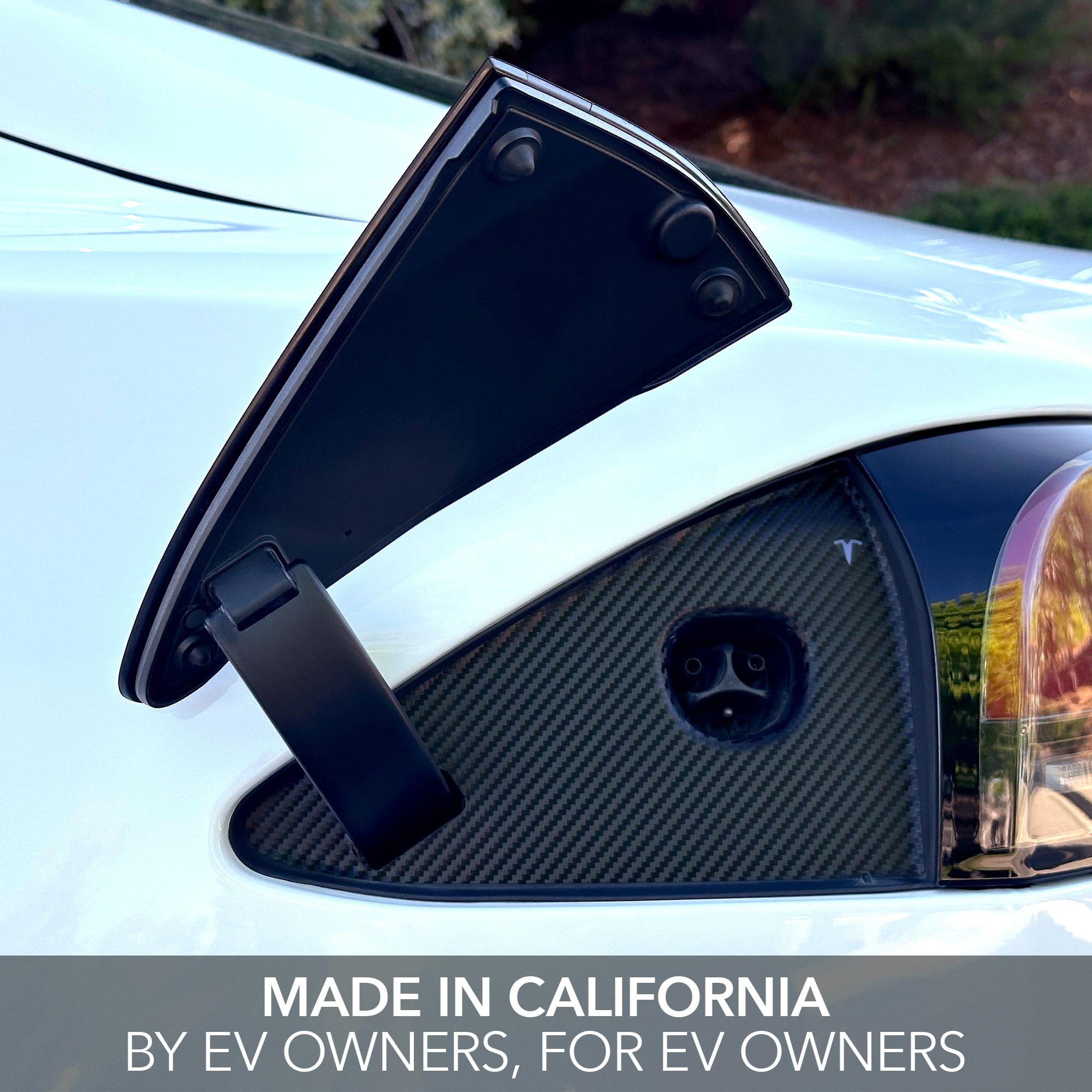 vinyl wrap carbon fiber charge port tesla model pattern