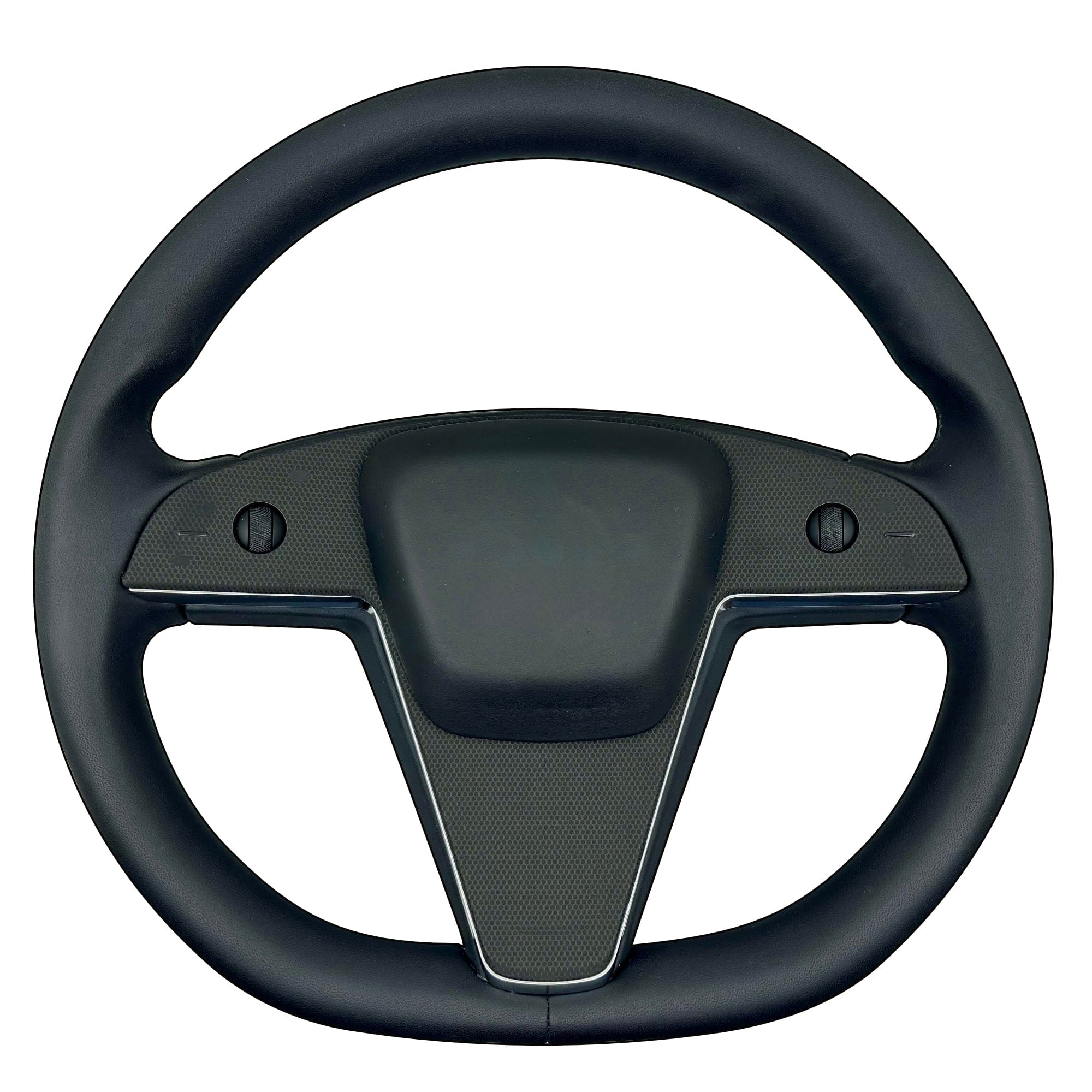black car wheel steering control vinyl wrap carbon fiber tesla model