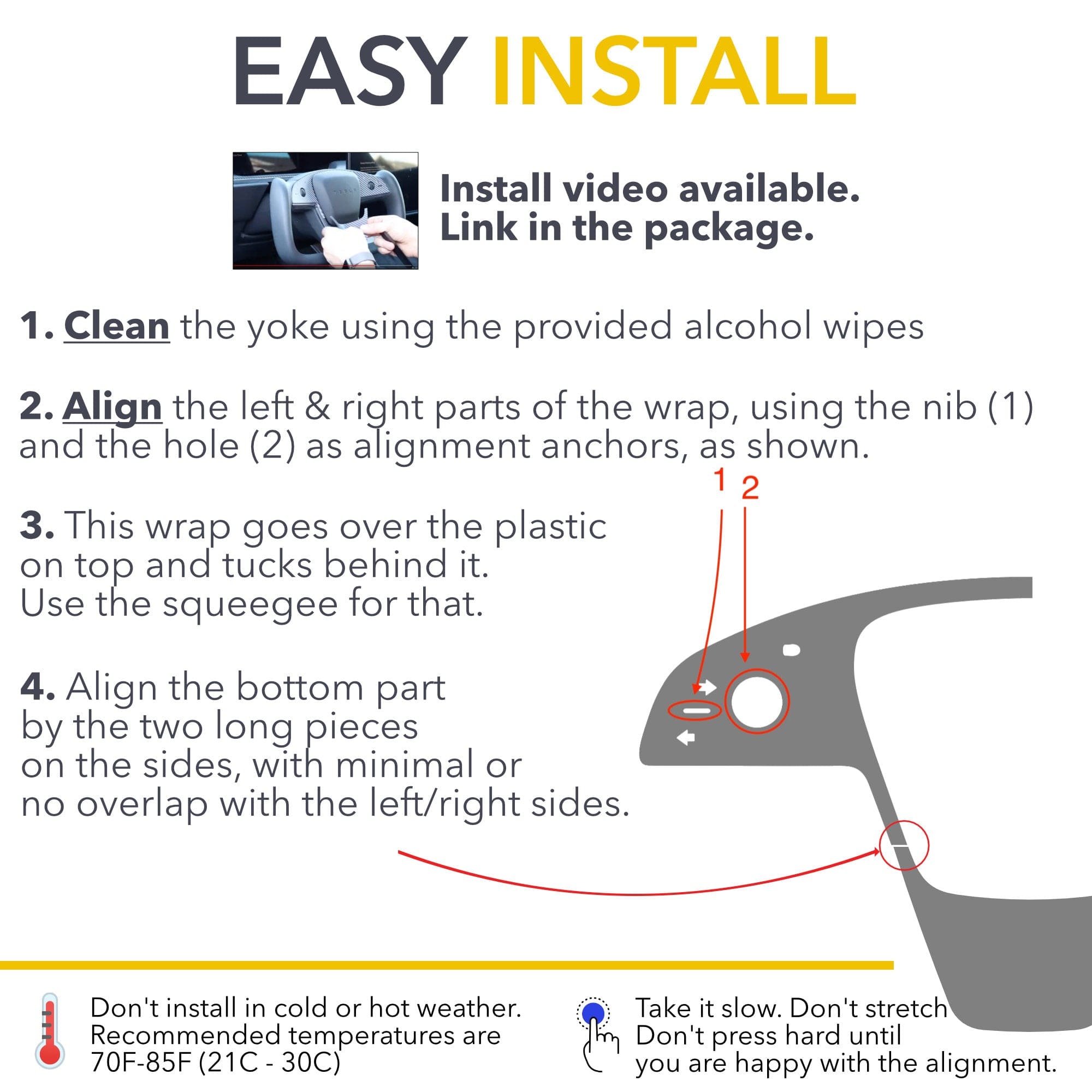 installation instructions yoke wrap steering control vinyl wheel carbon fiber tesla model