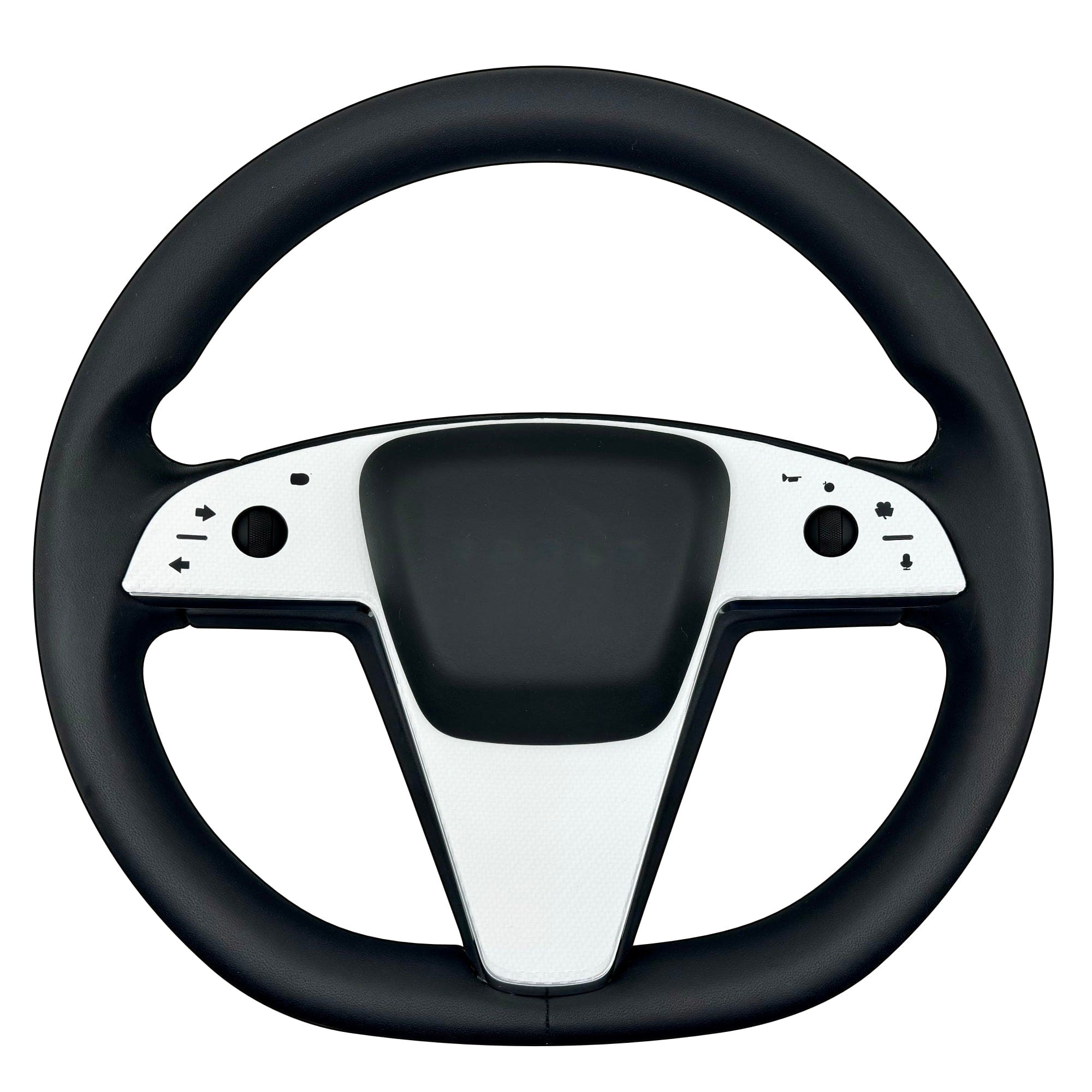 black silver wheel steering control vinyl wrap carbon fiber tesla model