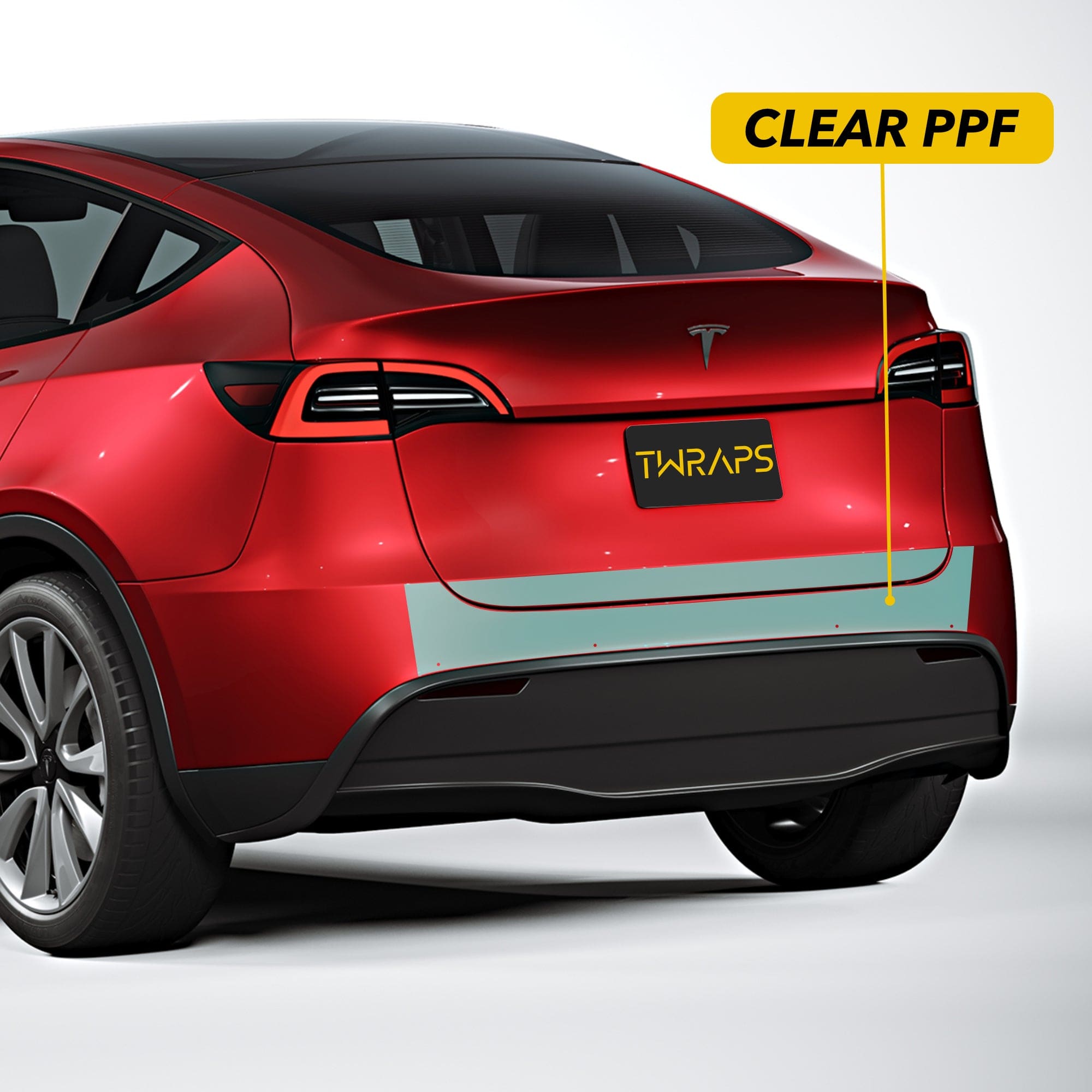 red tesla model y clear protection film special skills ev accessories