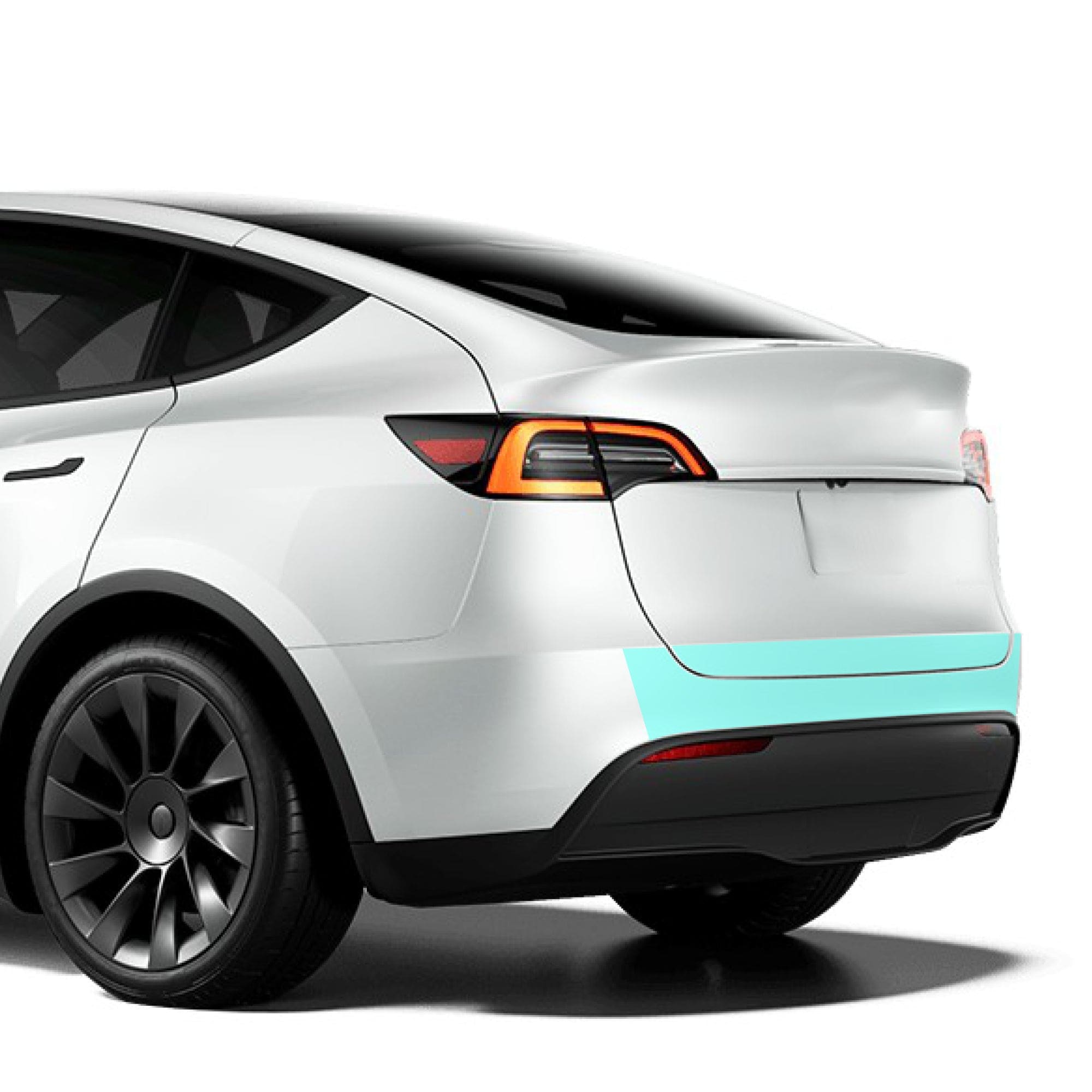 white tesla model y rear protection film special skills ev accessories
