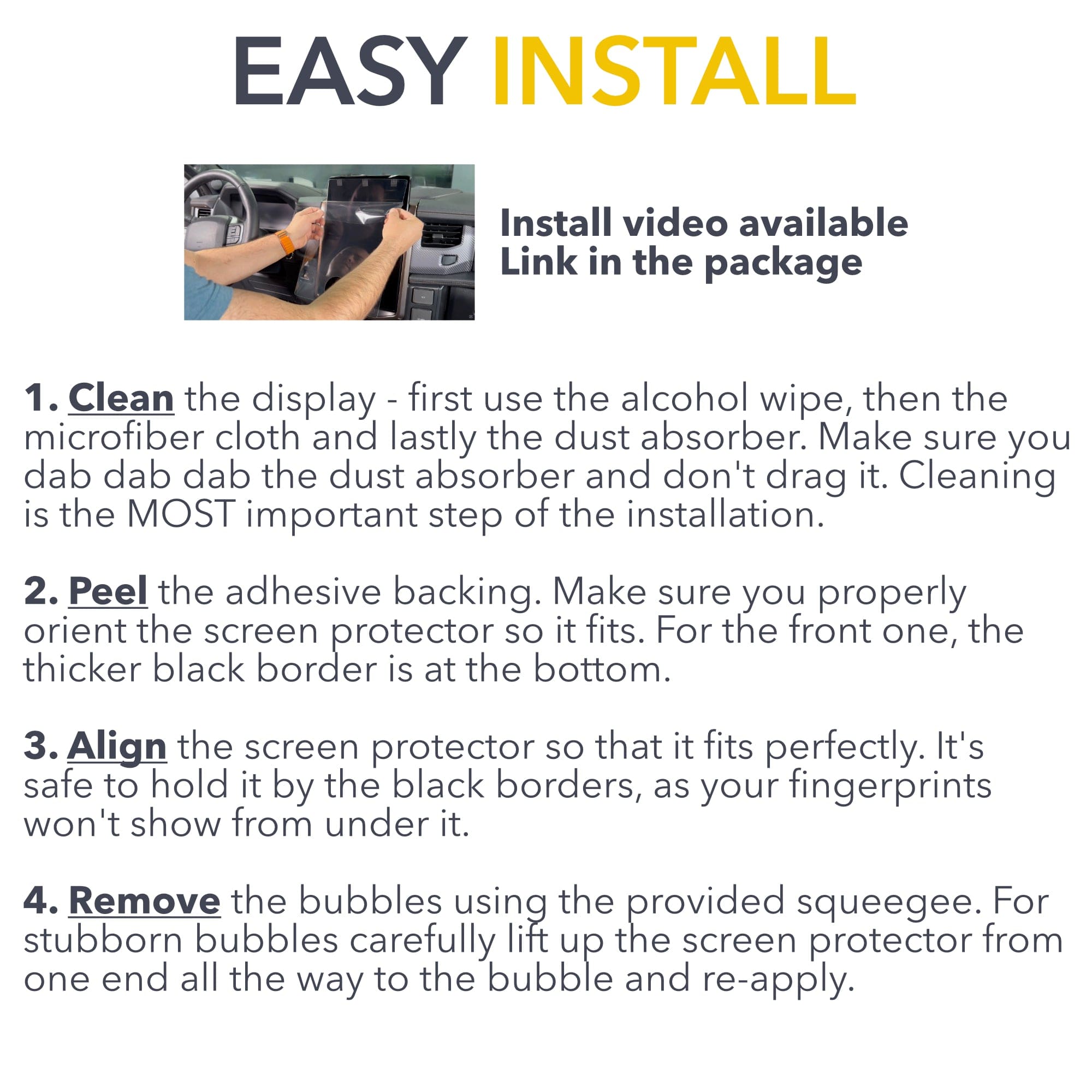 screen protector installation instructions mustang mach-e ford hardness pet film