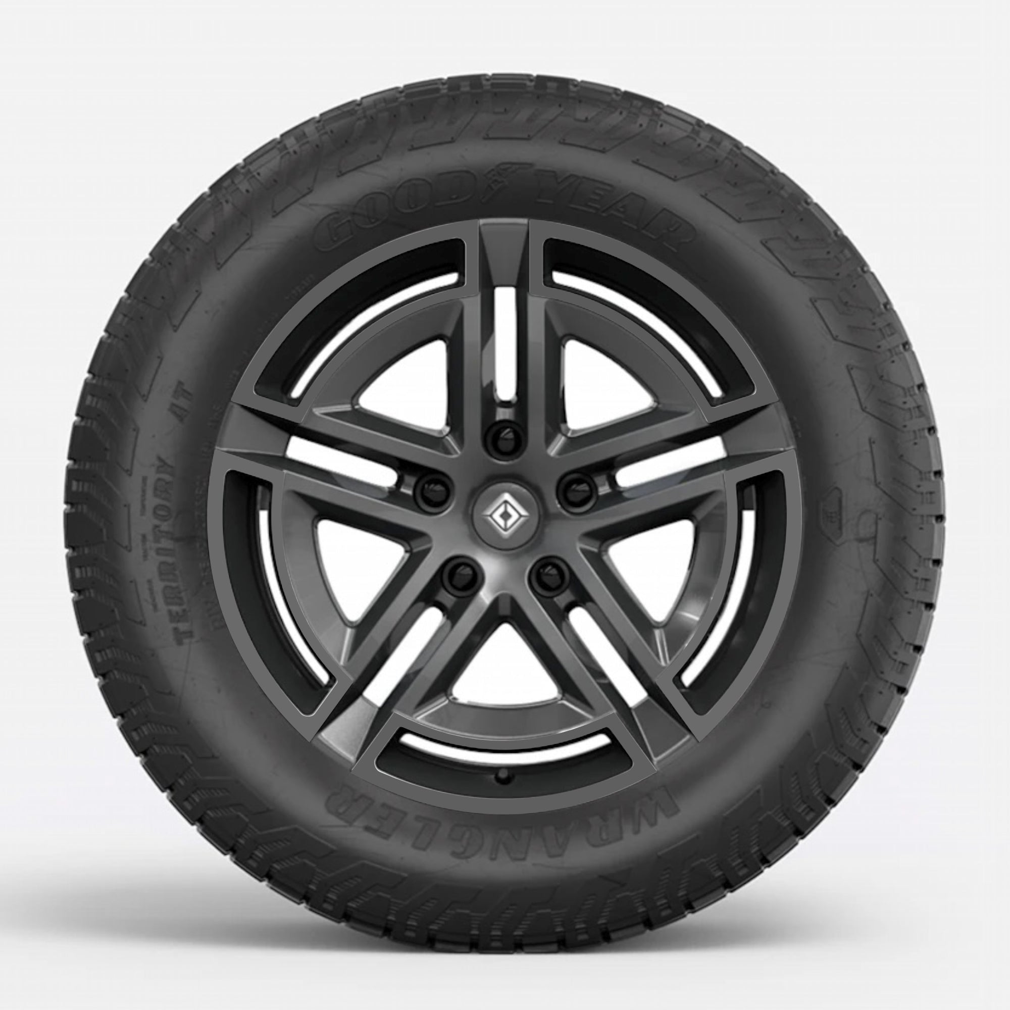 Wheels Vinyl Covers Spokes Color Wrap Chrome Delete for Rivian R1T Rivian R1S 20" All Season Gun Metal T-WRAPS
