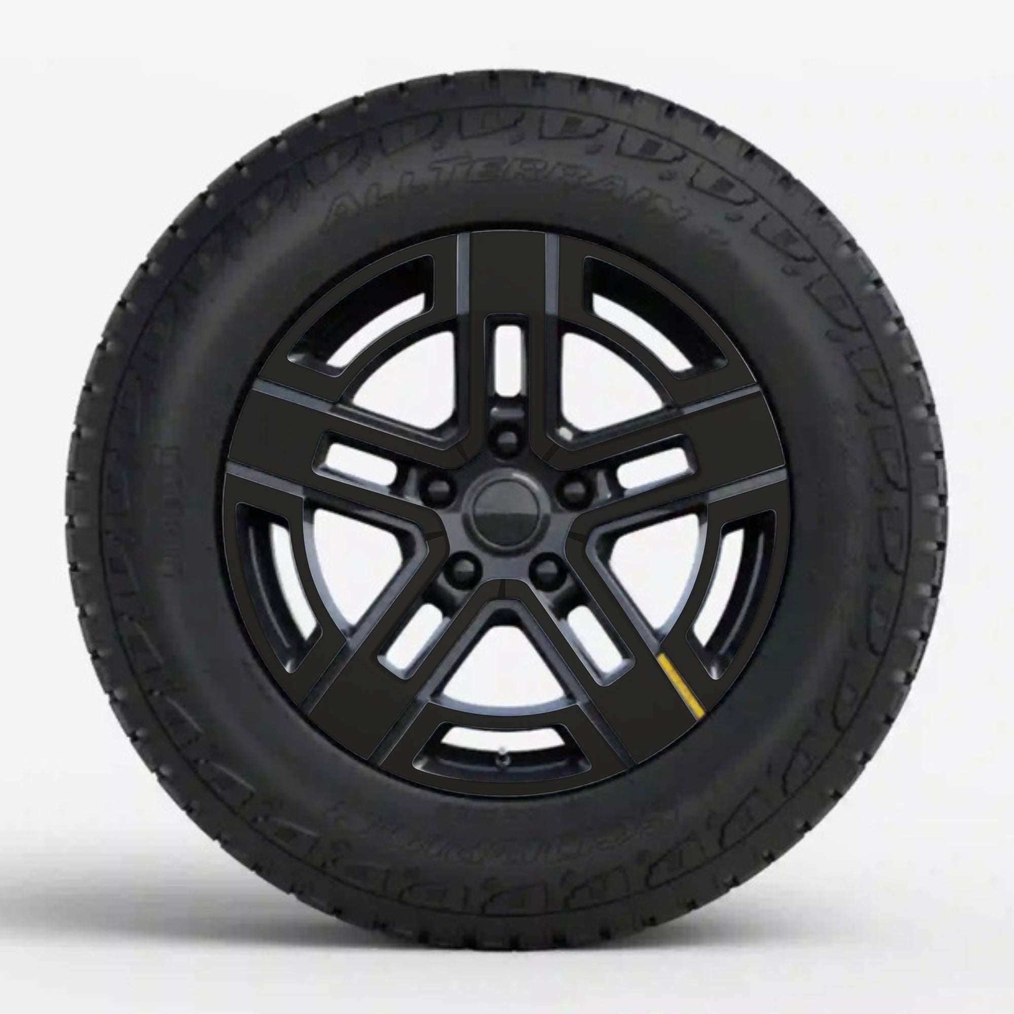 Wheels Vinyl Covers Spokes Color Wrap Chrome Delete for Rivian R1T Rivian R1S 20" Bright Gloss Black T-WRAPS