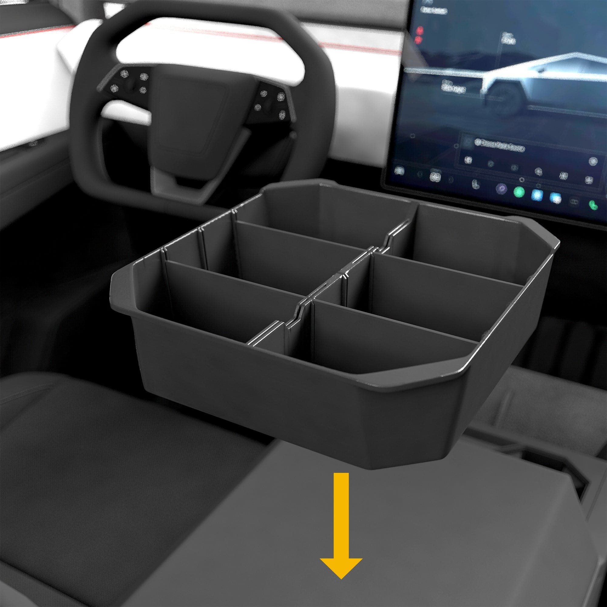 tesla cybertruck leather liners premium armrest organizer center console