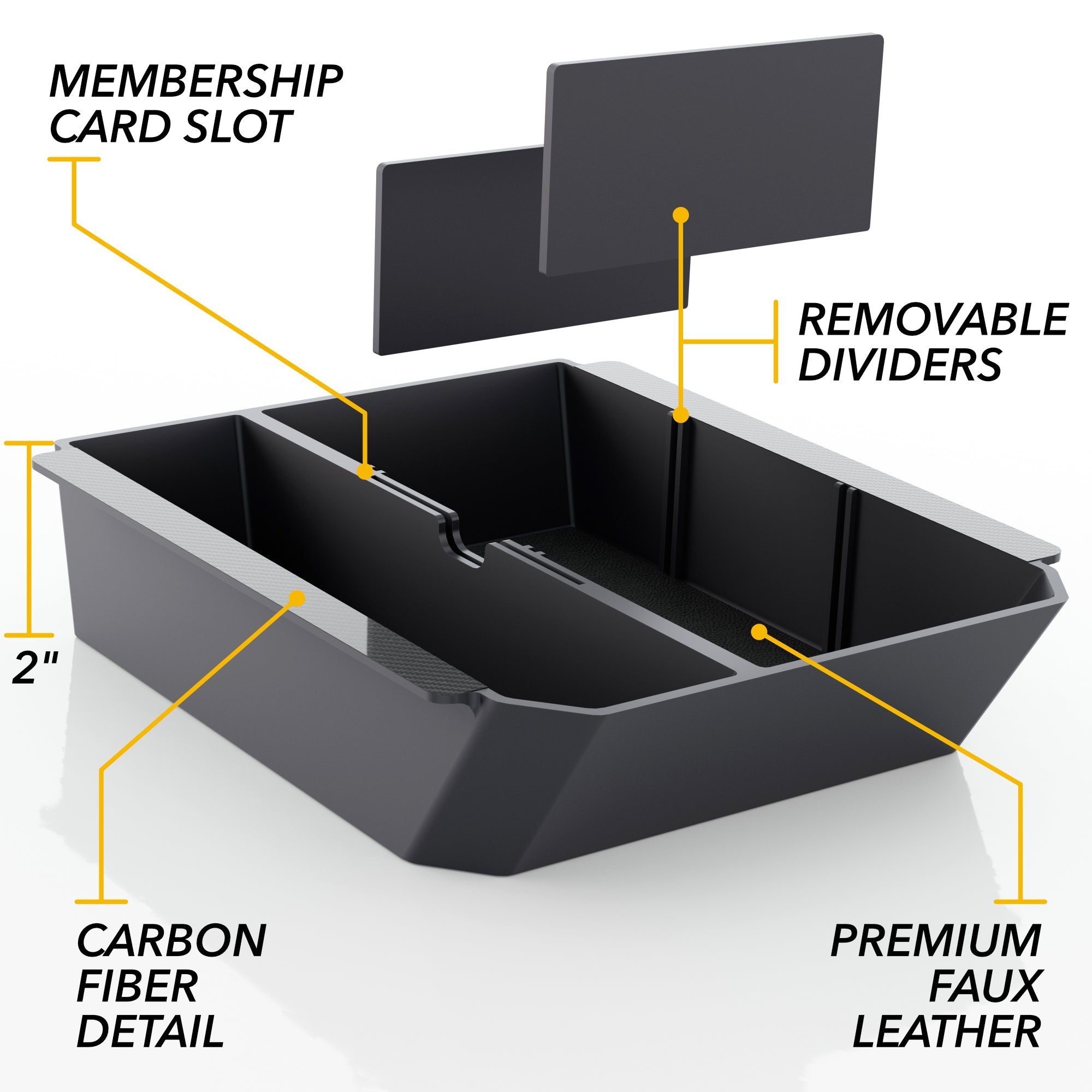Center Console Organizer | Tesla Model 3 Highland & Tesla Model Y Juniper - Storage Tray Insert