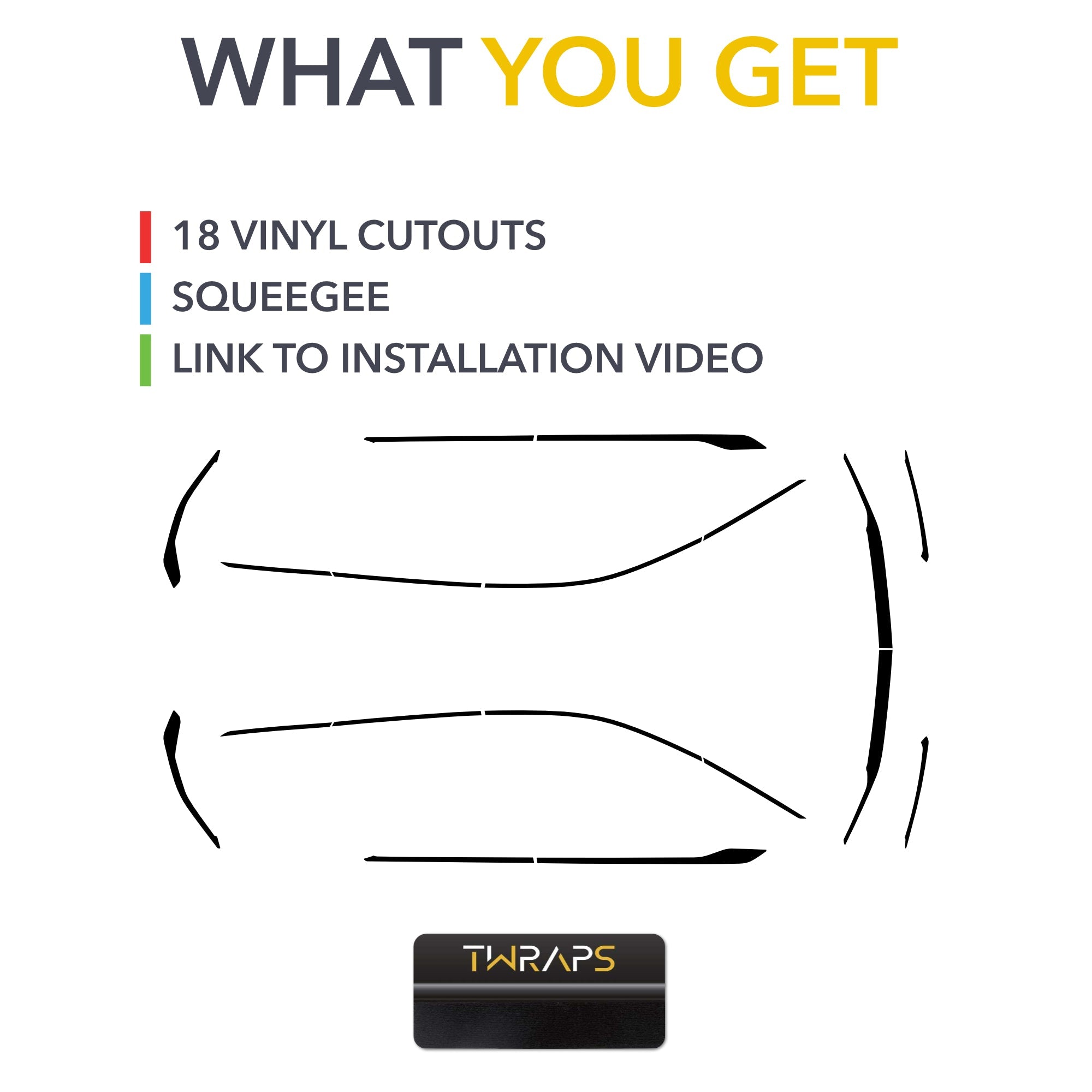 cadillac optiq, blackout overlay, chrome trim, custom-fit overlay kit