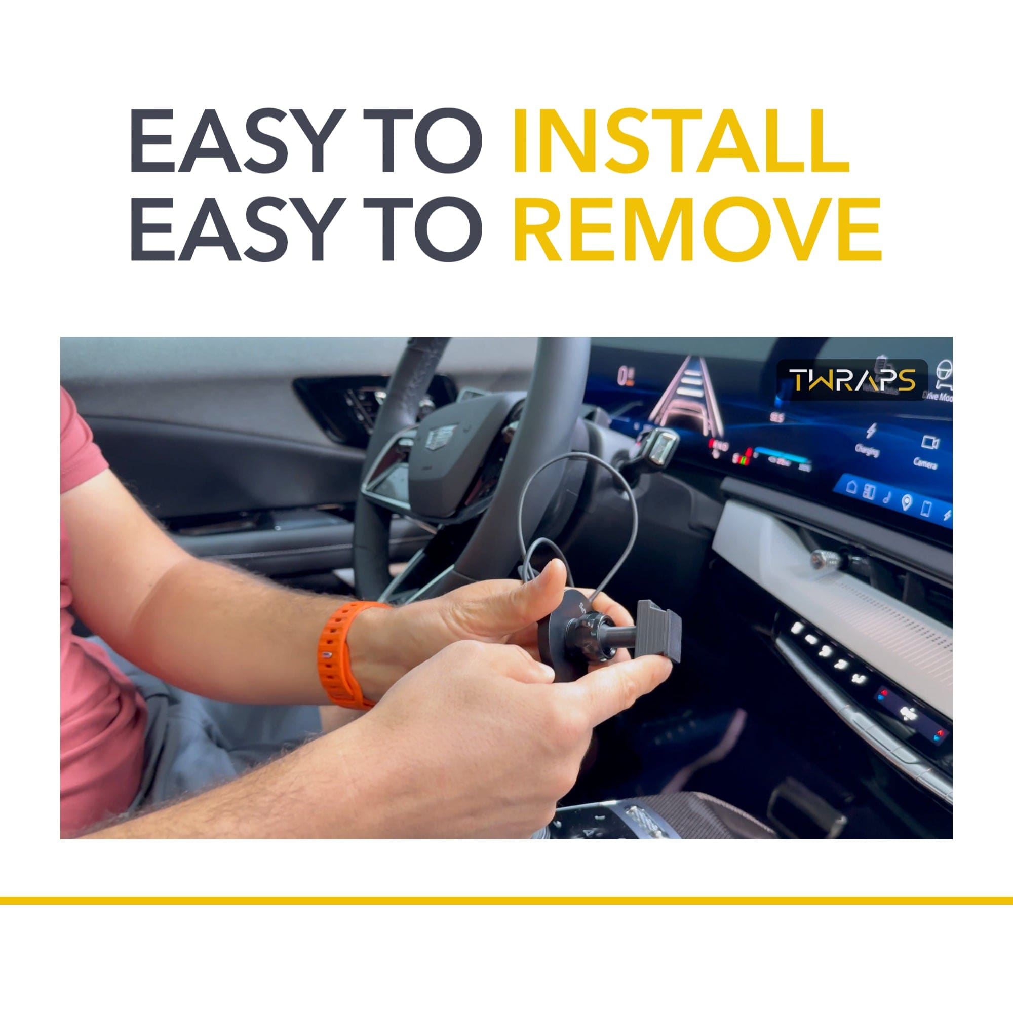 cadillac optiq phone mount magnetic twraps dashboard