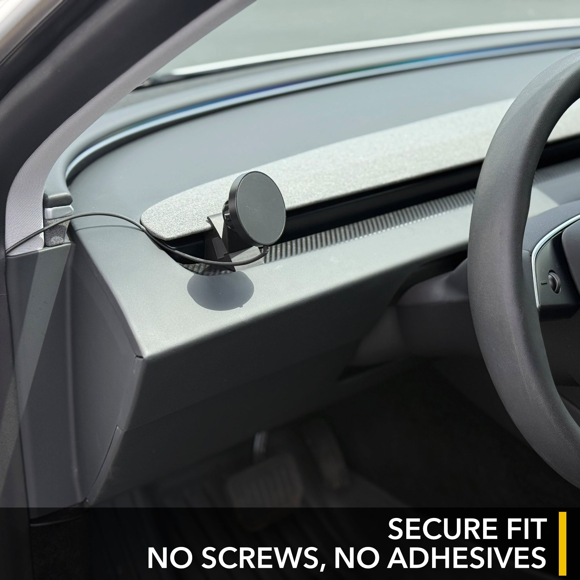 tesla model, model y juniper, phone mount, dashboard patent pending