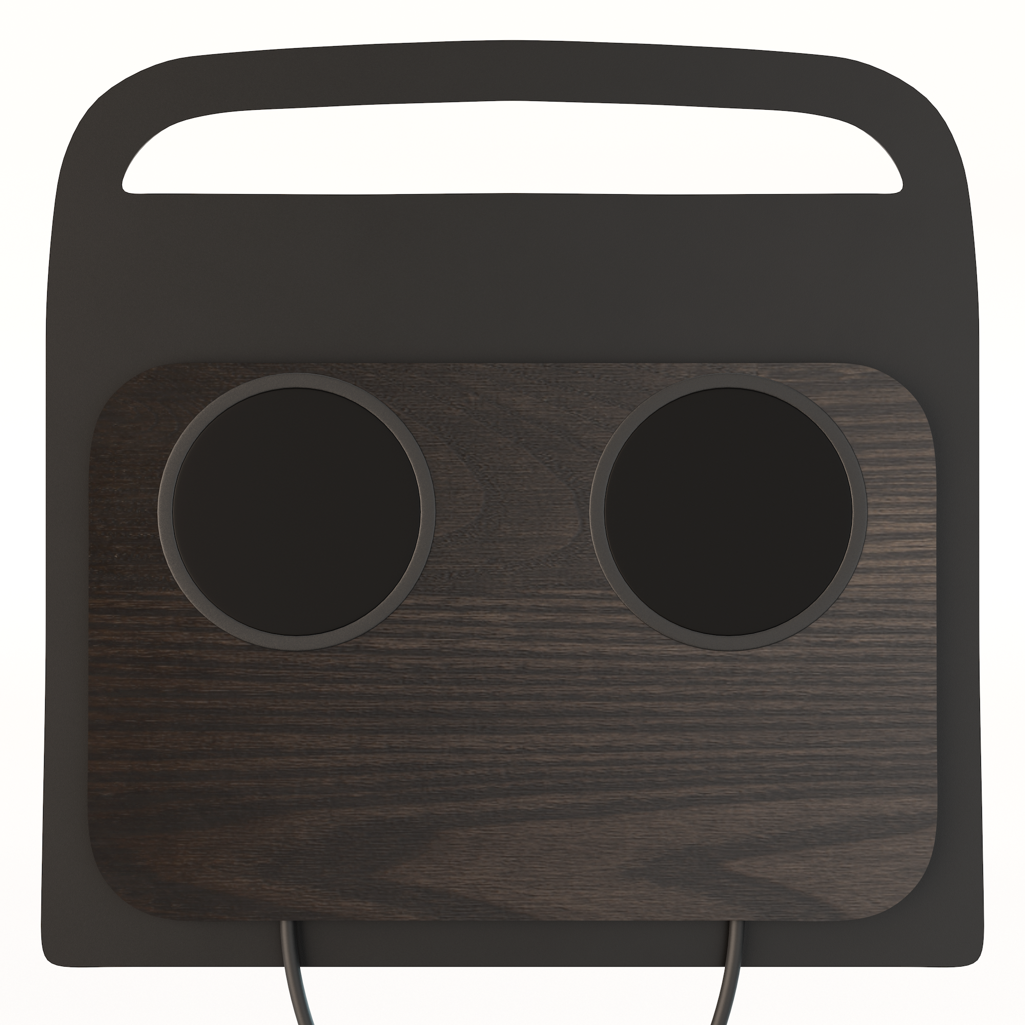 dark gray wood double cup r1t, r1s, rivian charging pad