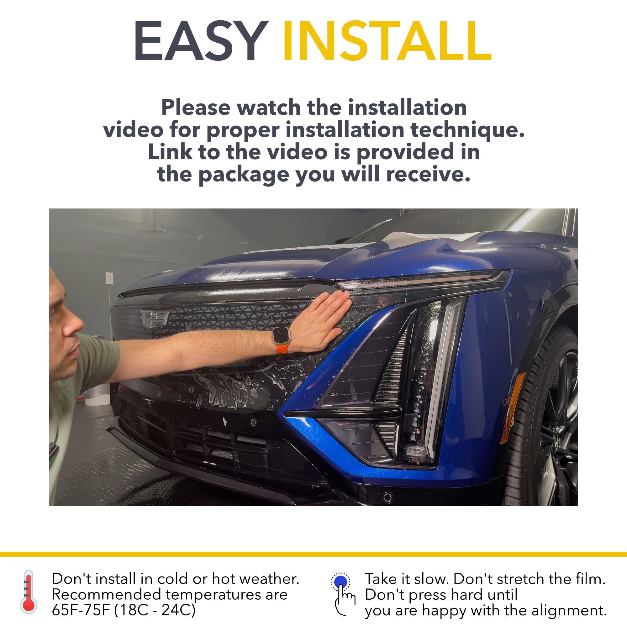 paint protection, protection film, cadillac lyriq, bumper grille