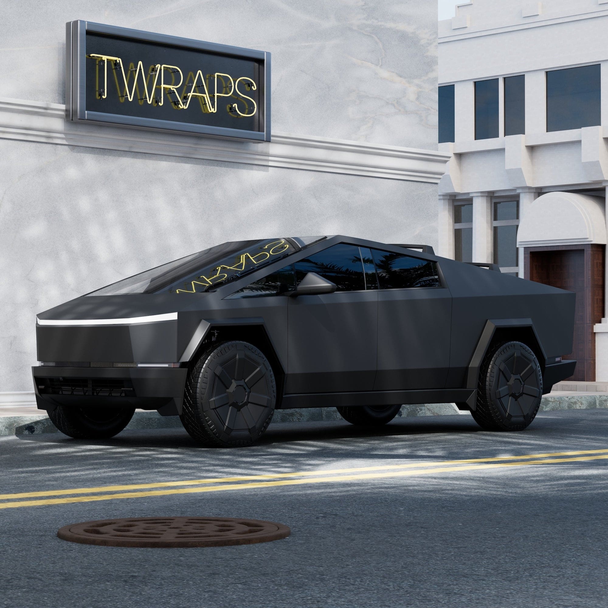 black cybertruck stainless steel body ev accessories