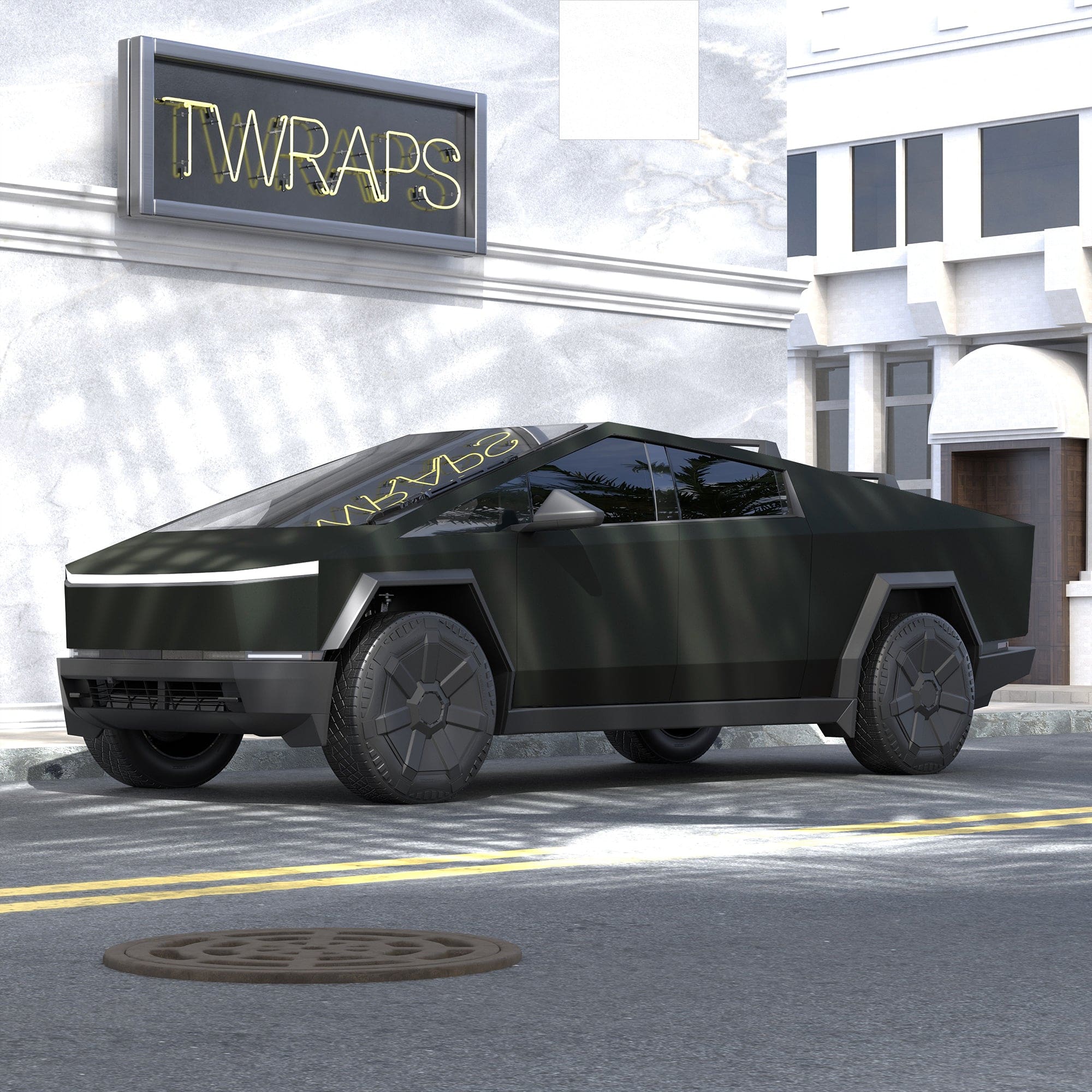 black cybertruck stainless steel body ev accessories