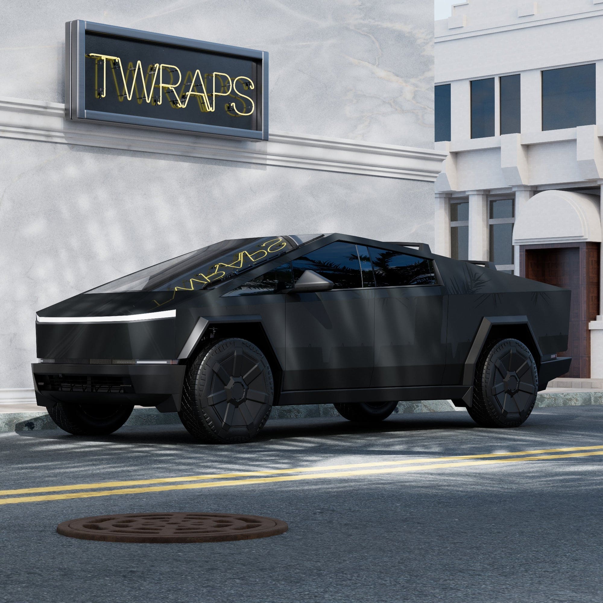 black cybertruck stainless steel body ev accessories