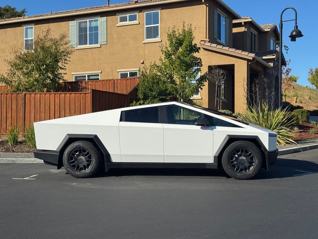 white tesla cybertruck stainless steel body ev accessories