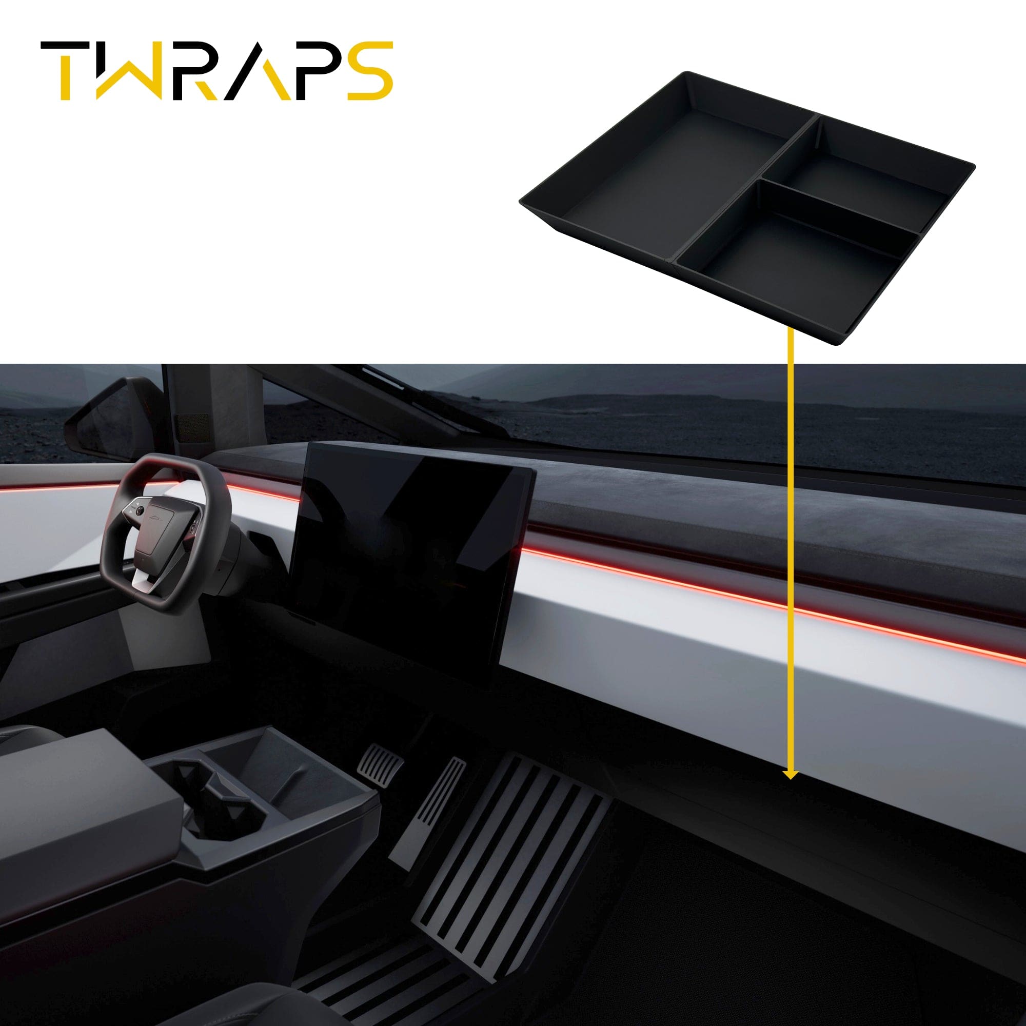 tesla cybertruck glove box organizer leather liners
