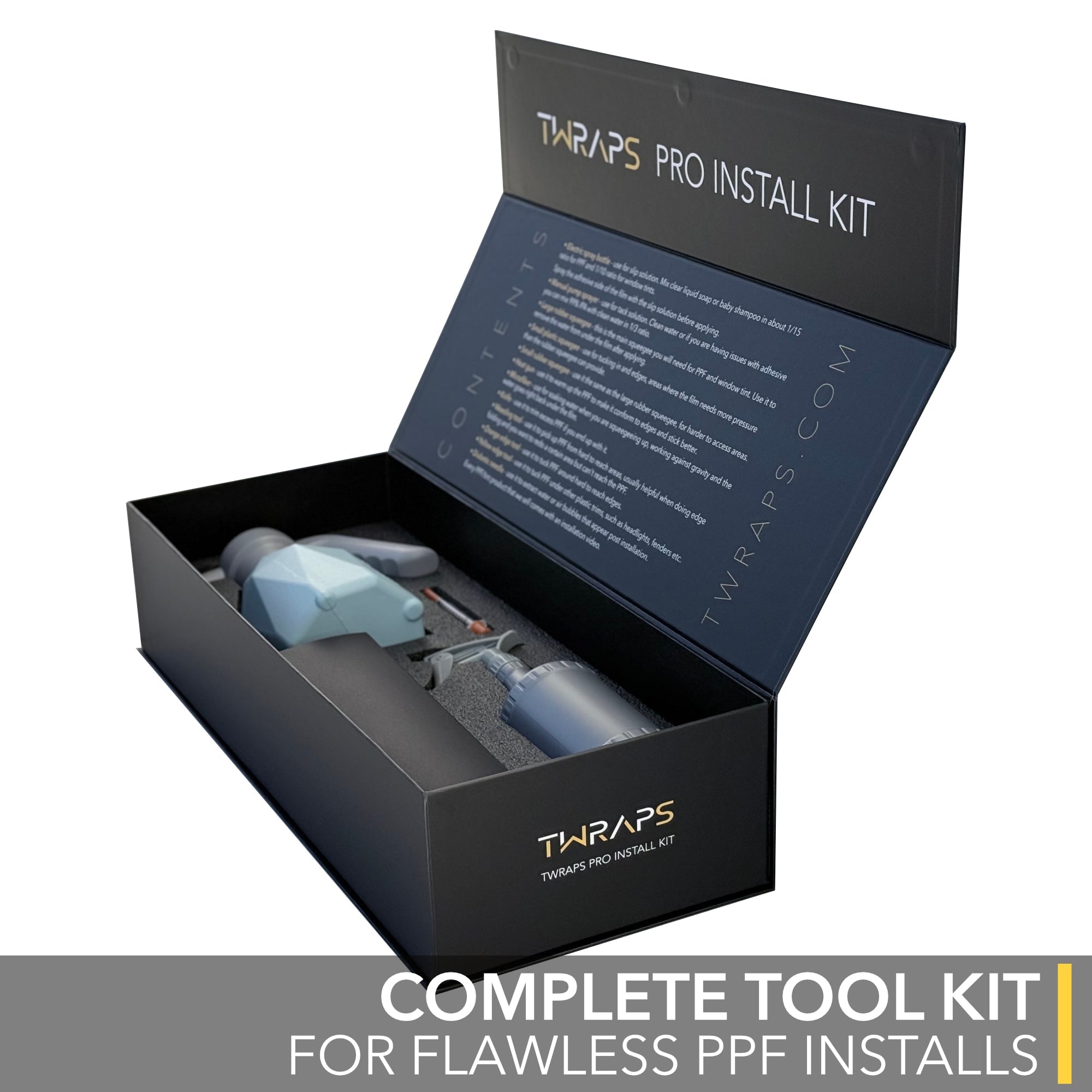 rubber squeegee, pro install kit, install, spray bottle