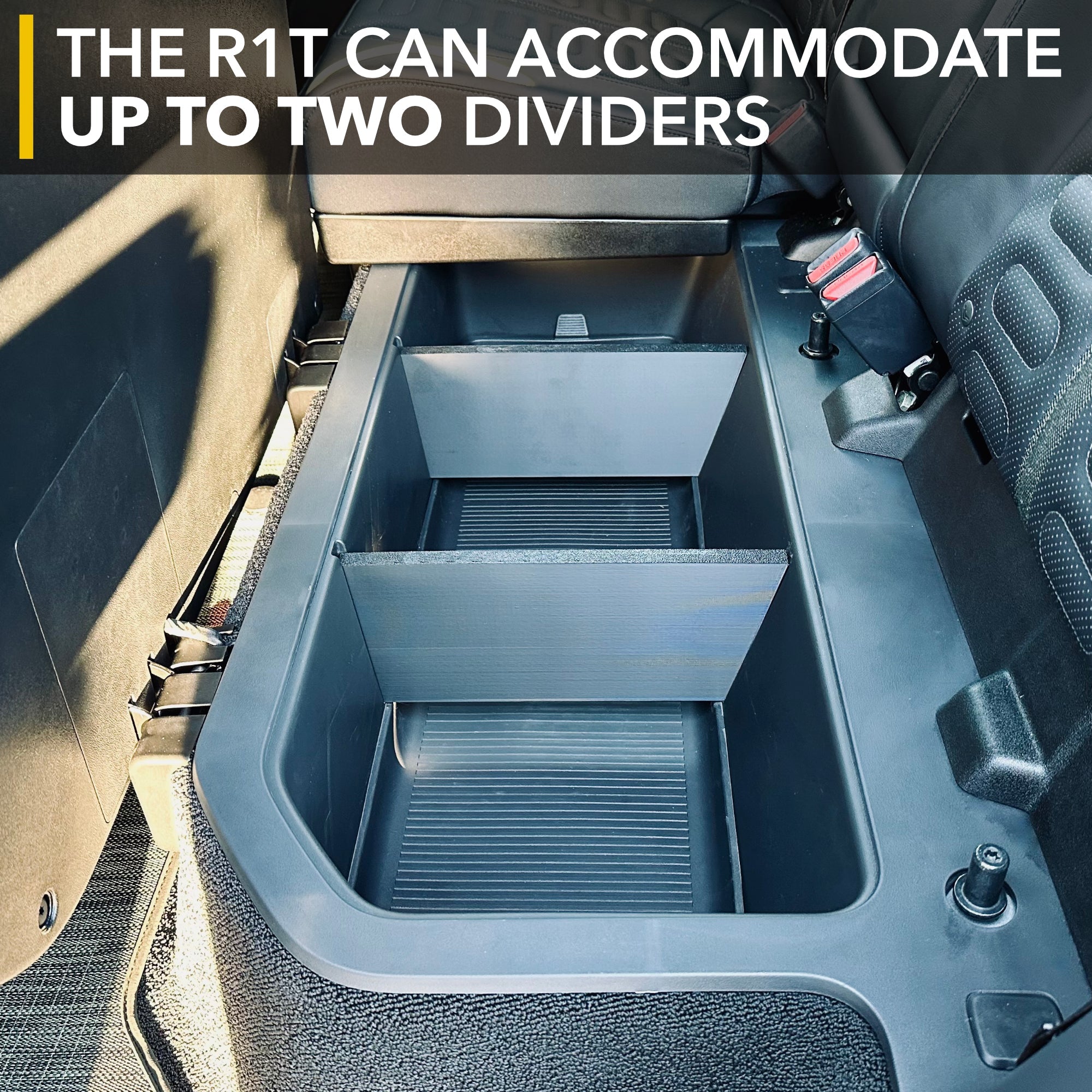 rivian r1t under-seat storage dividers r1t, matte abs, 3d-printed