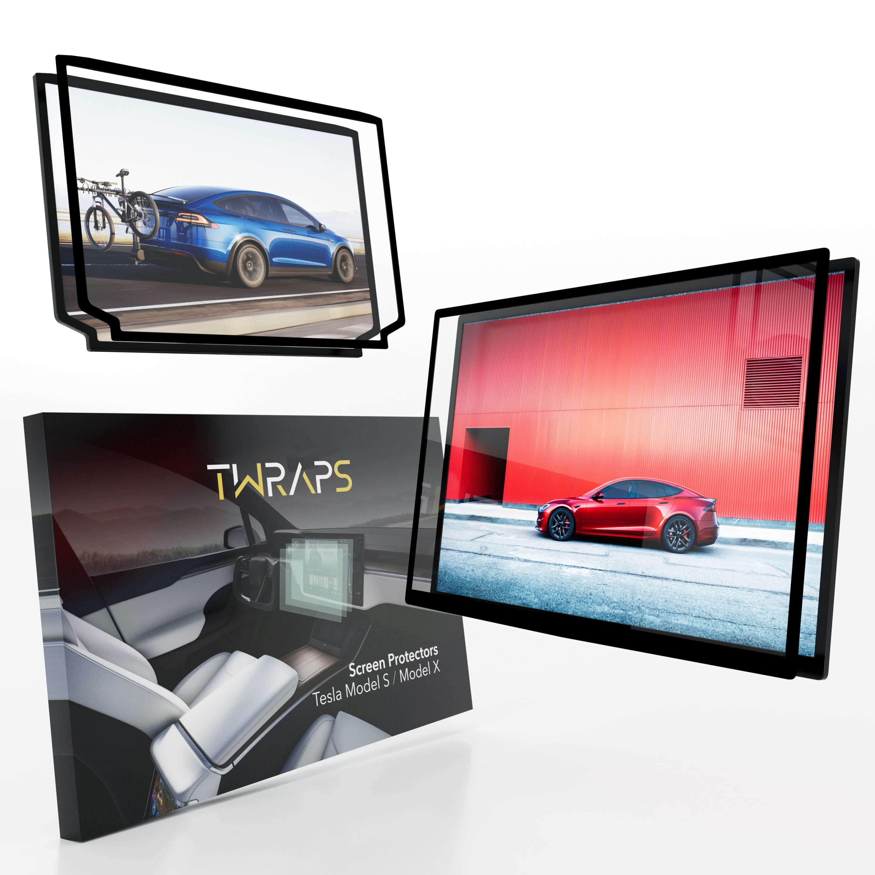 Screen Protectors Front Back for Tesla Model X Model S 2021