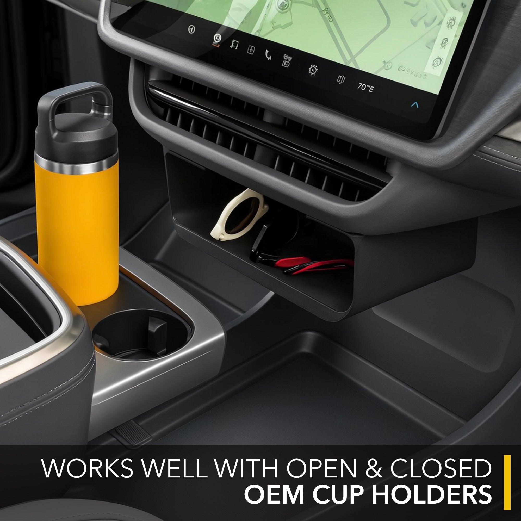 rivian r1s, r1t, screen tray, glovebox style organizer