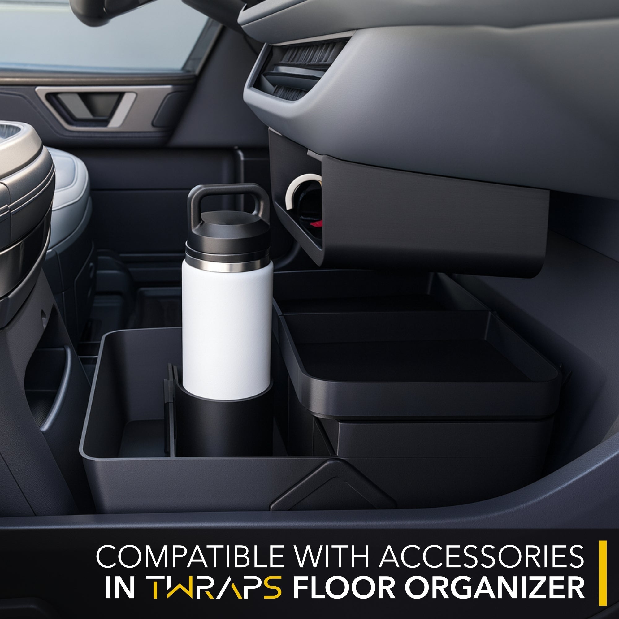 rivian r1s, r1t, screen tray, glovebox style organizer