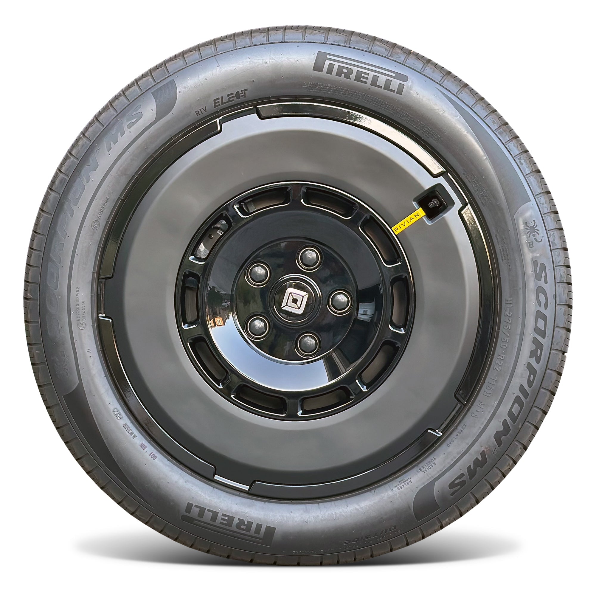 pirelli scorpion ms spare tire chrome delete, r1t, r1s, rivian r1s