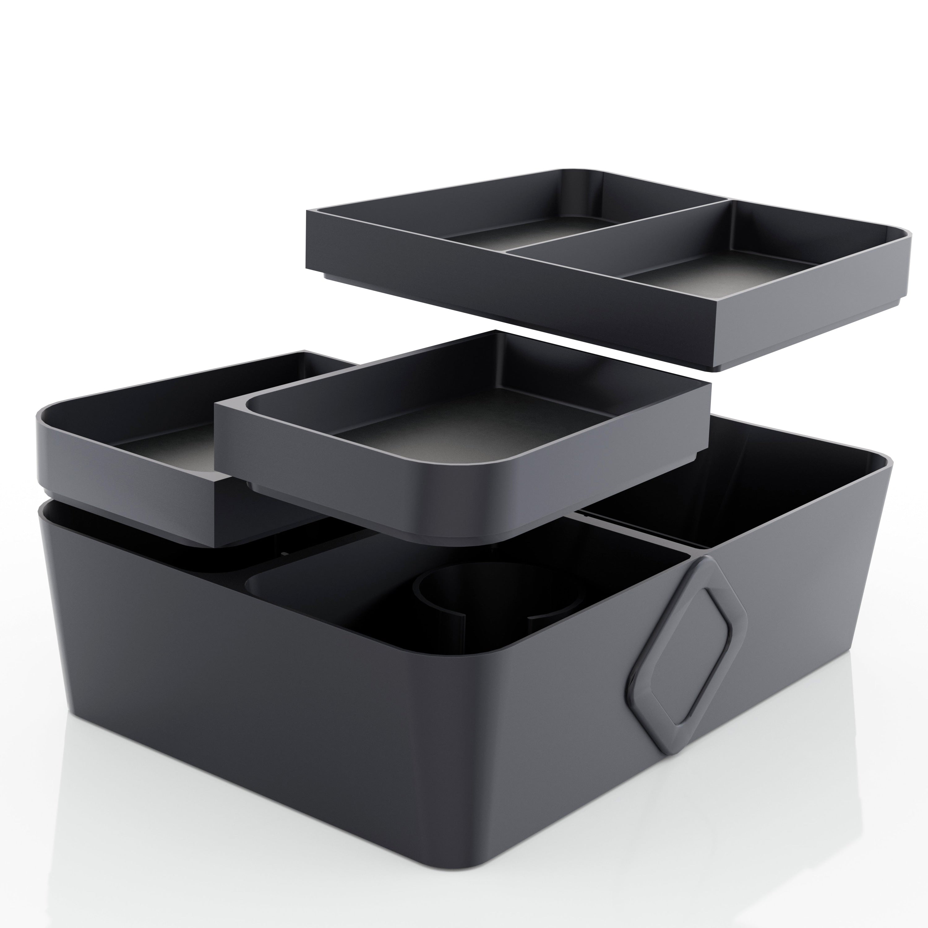 Floor Storage Organizer Lower Center Console Tray for Rivian R1S R1T With Cup Holder Lids T-WRAPS