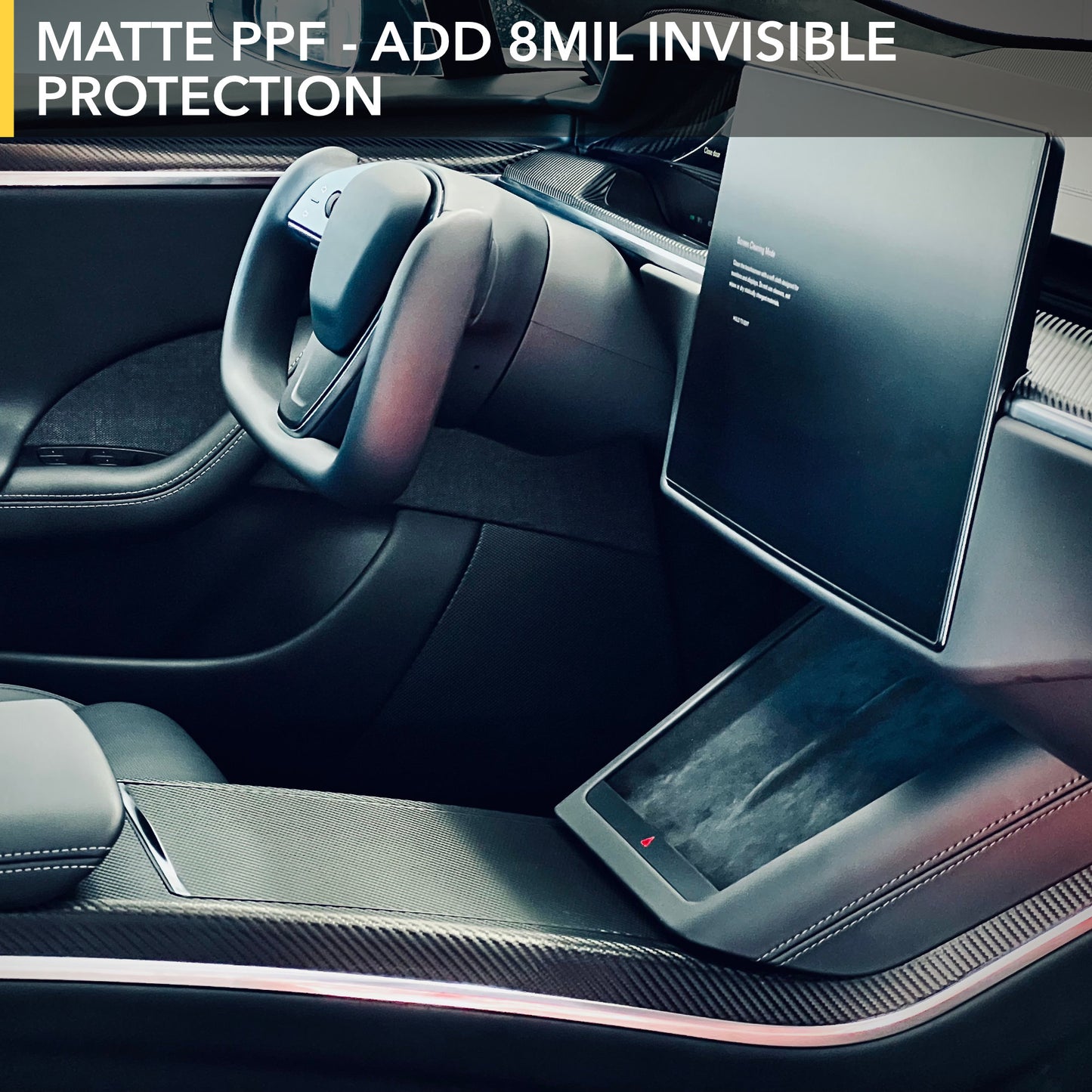 Interior Protection Kit (PPF) for PLAID Tesla Model S - Wraps All Carbon Fiber Interior Trims