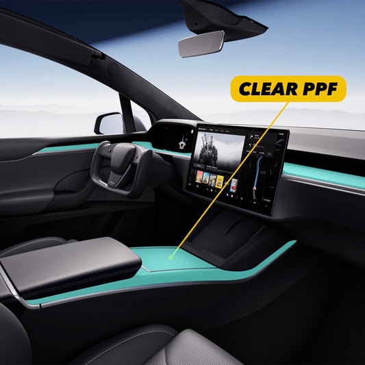 Interior PPF Kit for Tesla Model S Plaid (2021-2024) - Paint Protection Film Wrap for All Carbon Fiber Trims