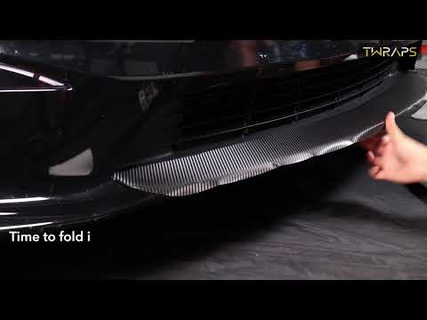 Front Lower Lip Wrap | Carbon Fiber Chin Spoiler Decal for Tesla Model S 2021-2026