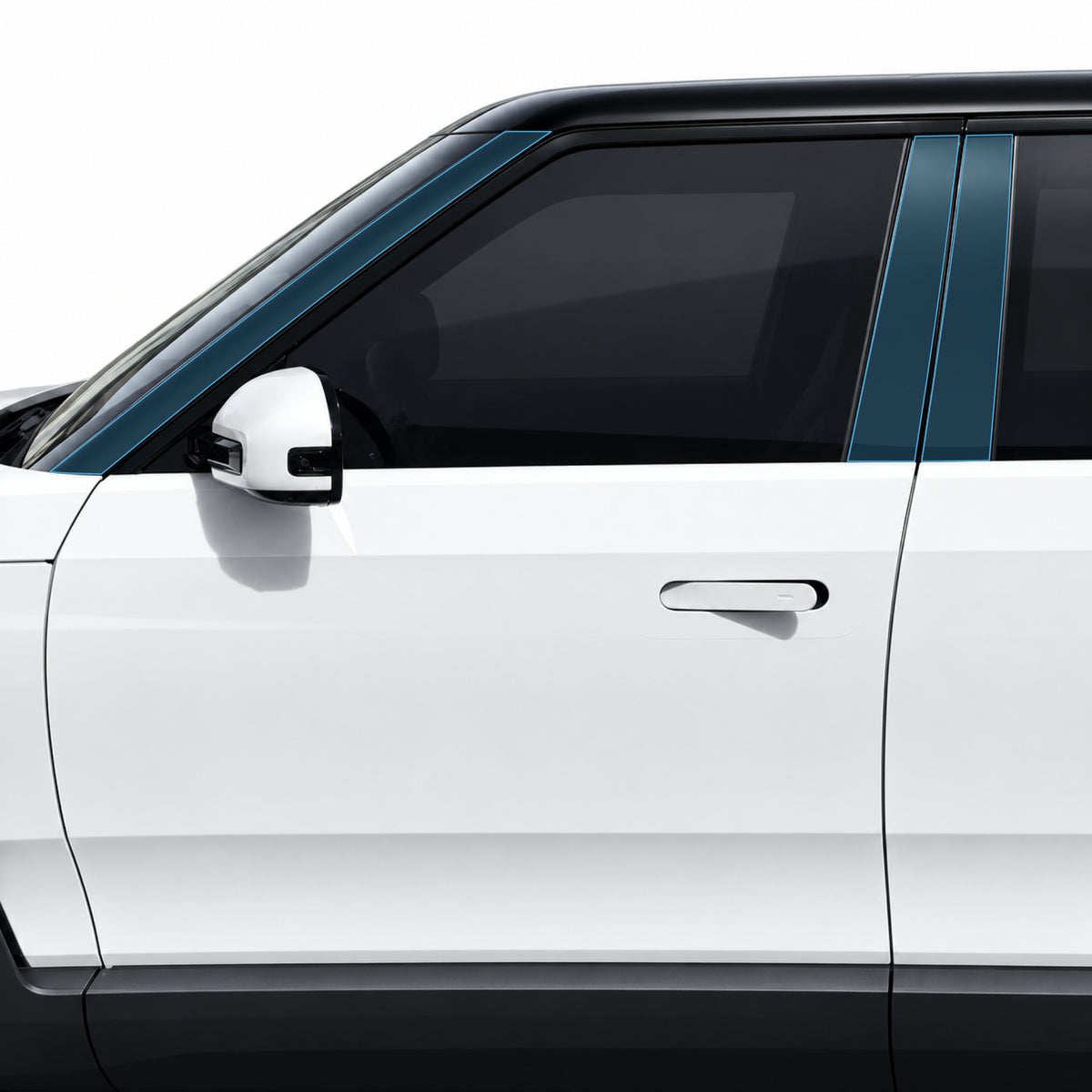 A/B Pillars PPF | Rivian R2, Clear Paint Protection Film
