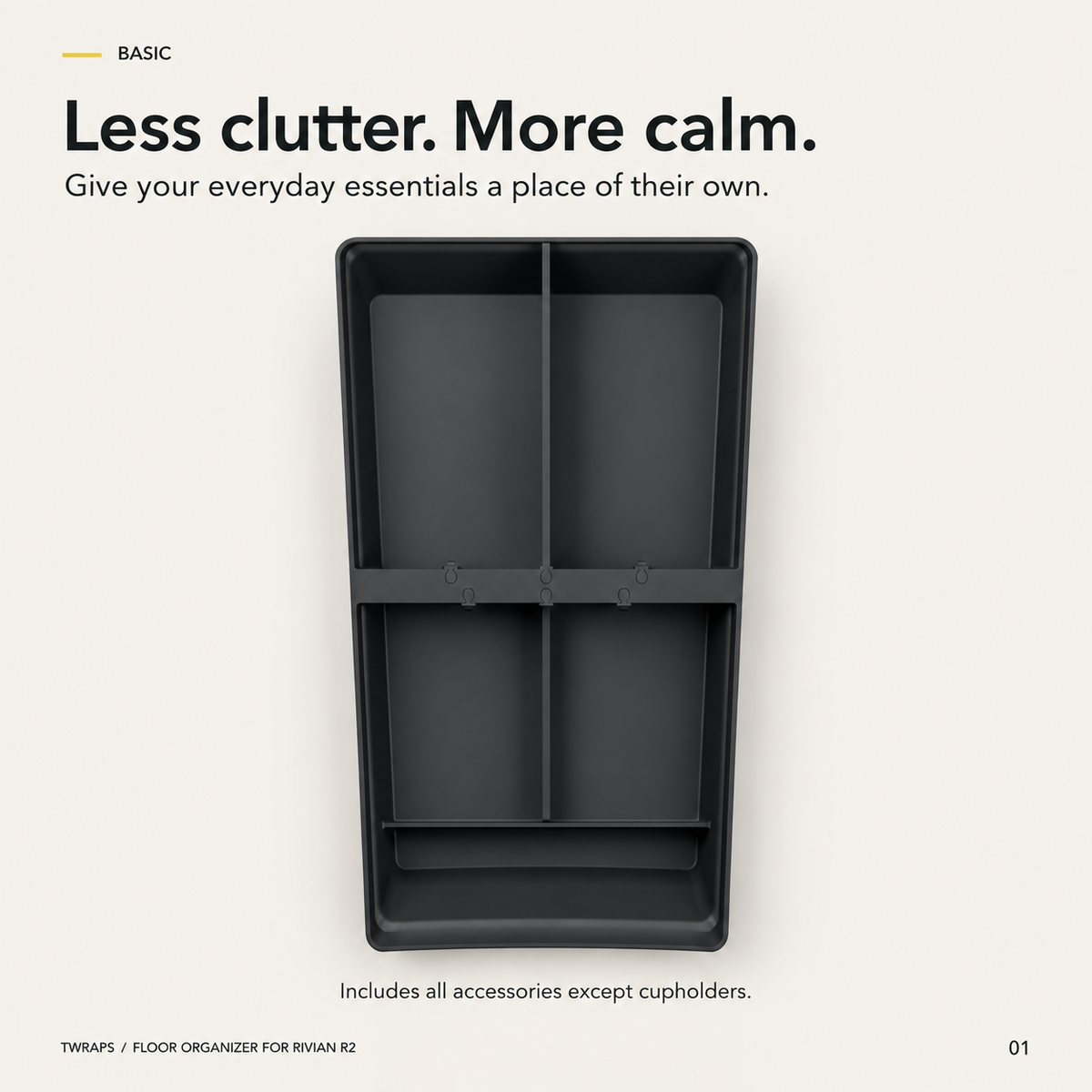 Floor Organizer | Rivian R2, Center Console Storage
