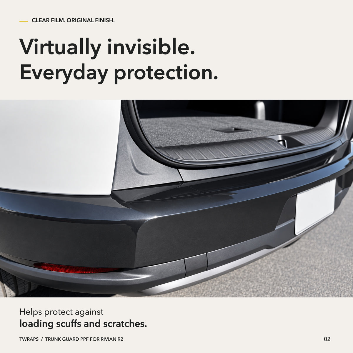 Trunk Guard PPF | Rivian R2, Rear Bumper Protection